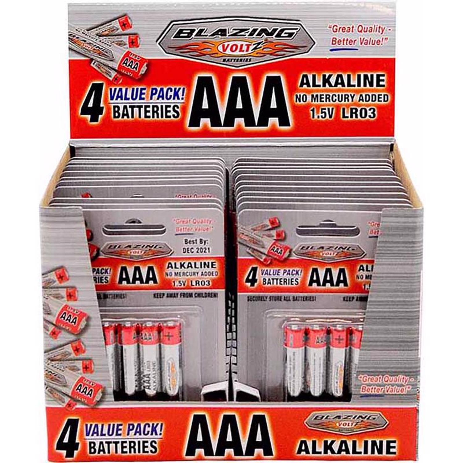 Blazing Voltz AAA Alkaline Batteries 4 pk Carded