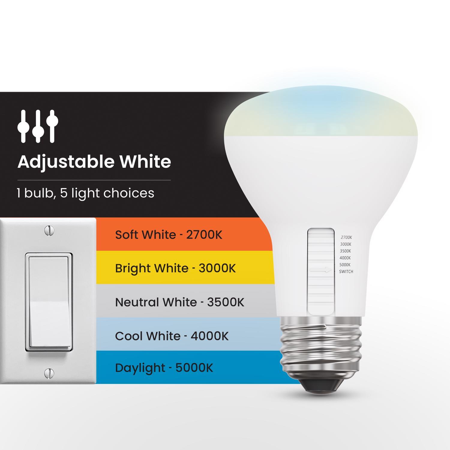 Feit R20 E26 (Medium) LED Bulb Adjustable White 45 Watt Equivalence 2 pk