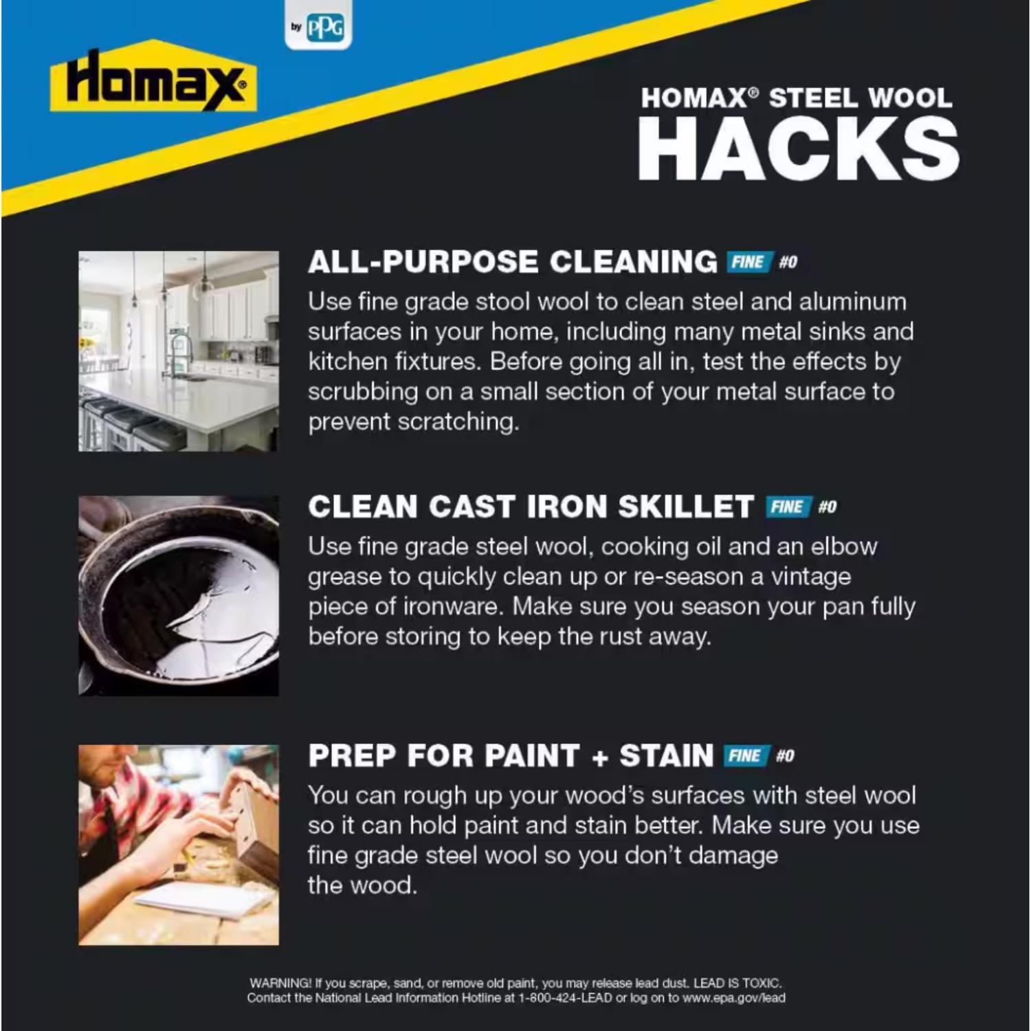 Rhodes American 0 Grade Fine Steel Wool Pad 12 pk