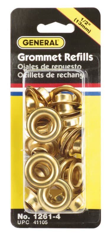 General 1/2 in. D Brass Grommet Refill 24 pk