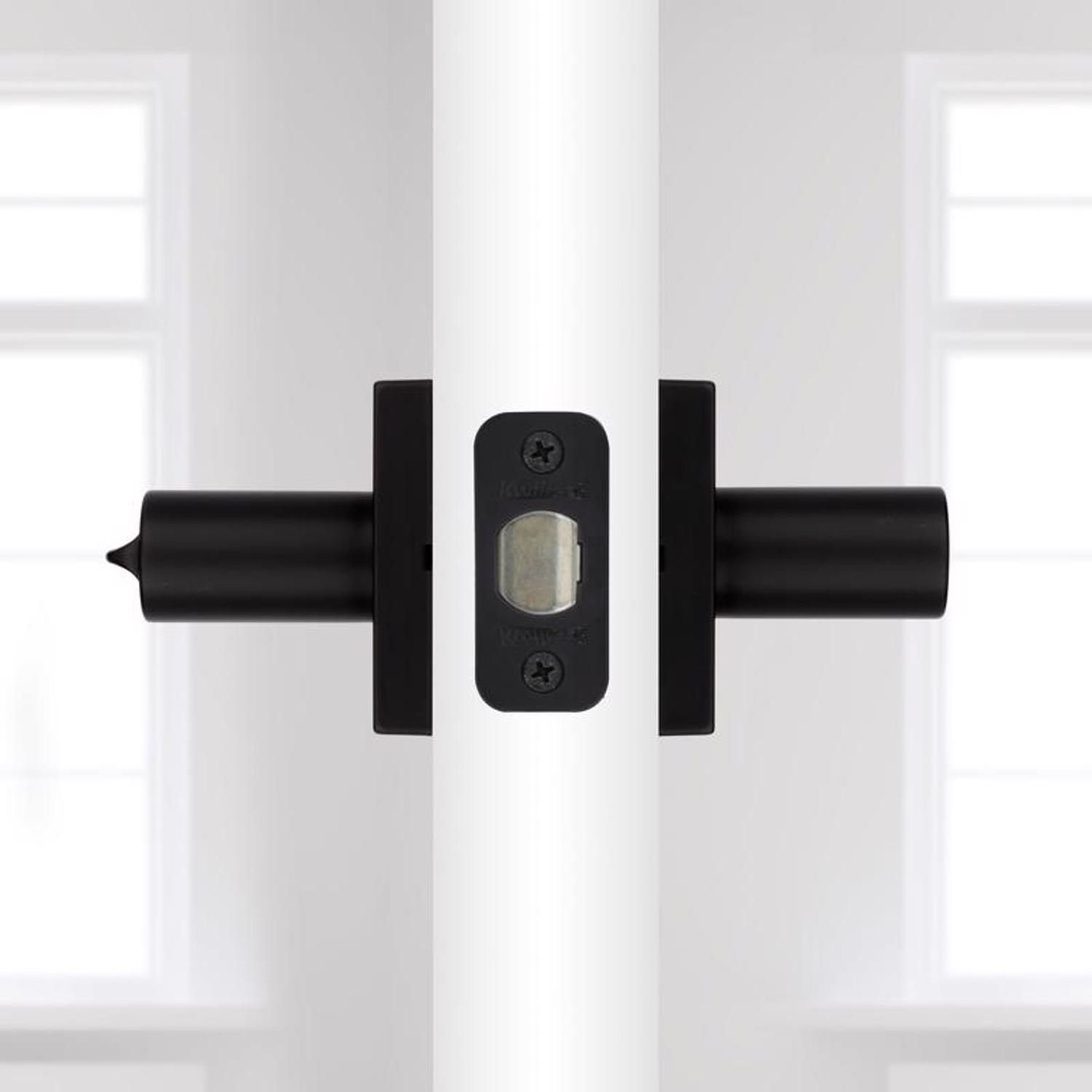 Kwikset Halifax Matte Black Entry Door Knob 2-3/4 in.