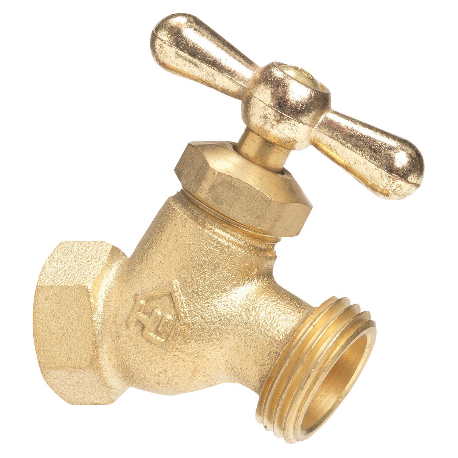 Homewerks 1/2 in. FIP X 3/4 in. MHT Brass No-Kink Hose Bibb