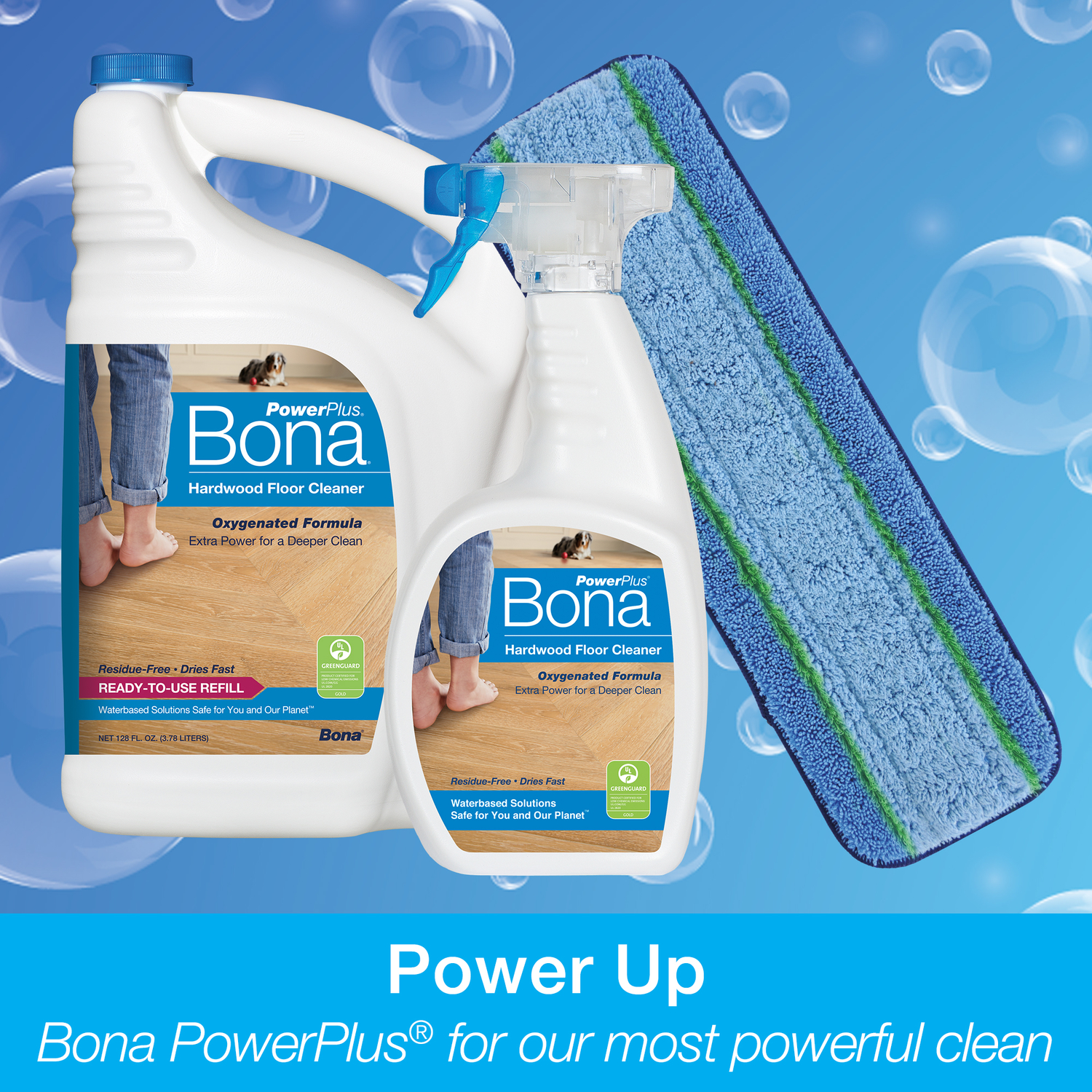 Bona PowerPlus No Scent Hardwood Floor Cleaner Liquid 160 oz