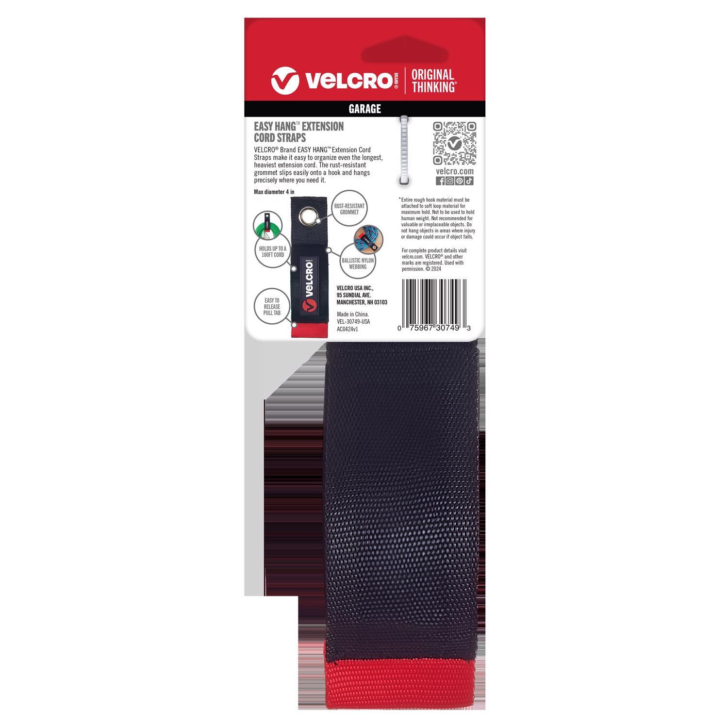 VELCRO Brand Easy Hang Large Nylon Strap 18 in. L 2 pk