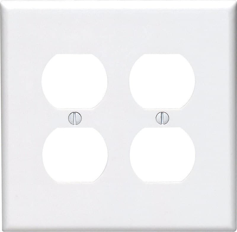 Leviton Midway White 2 gang Nylon Duplex Wall Plate 1 pk