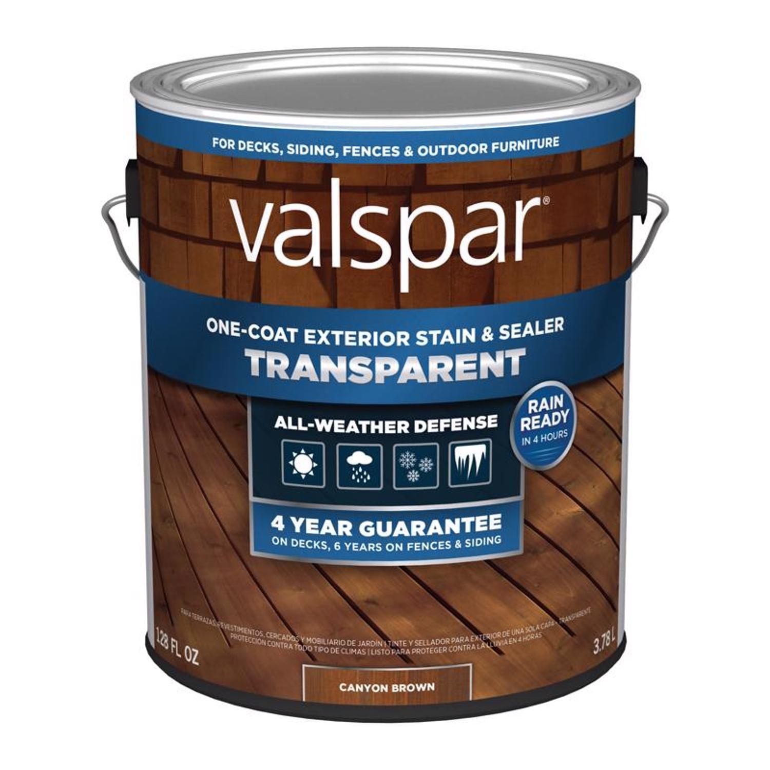 Valspar Transparent Canyon Brown Stain and Sealer 1 Gallon