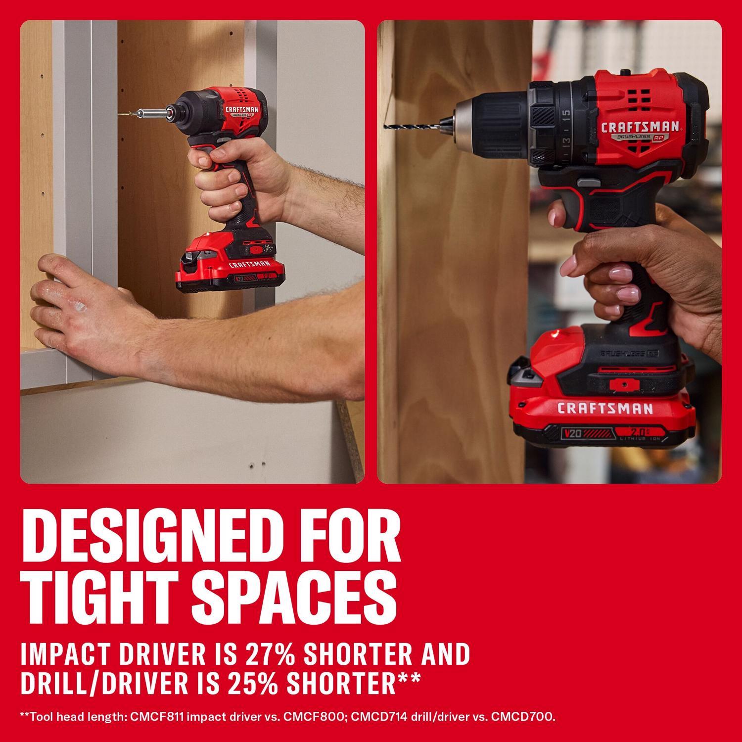 CRAFTSMAN V20 BRUSHLESS RP Cordless Brushless 2 Tool Drill and Impact Driver Kit