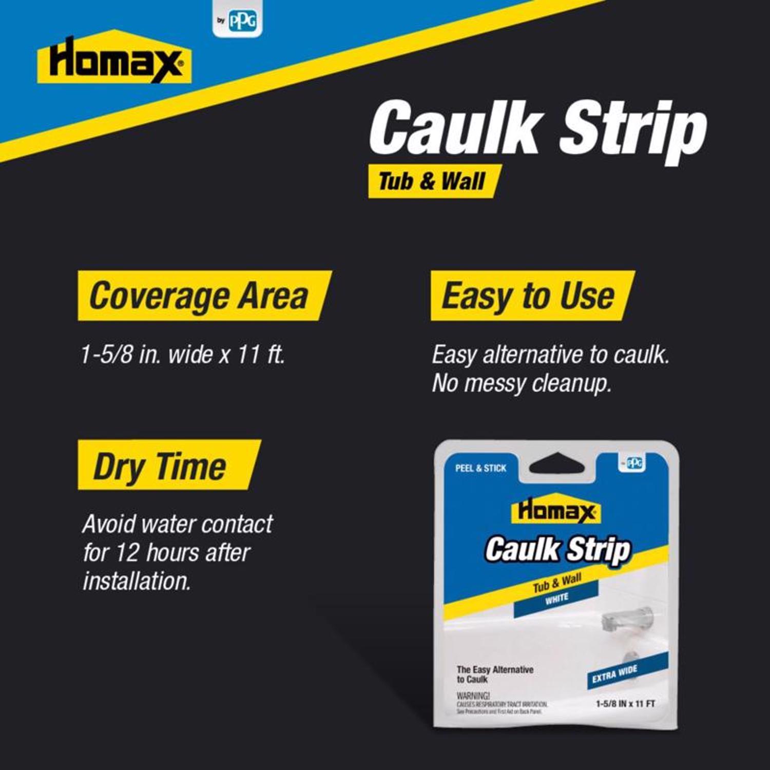 Homax White Silicone Caulk Strips 7/8 in. x 16 ft.