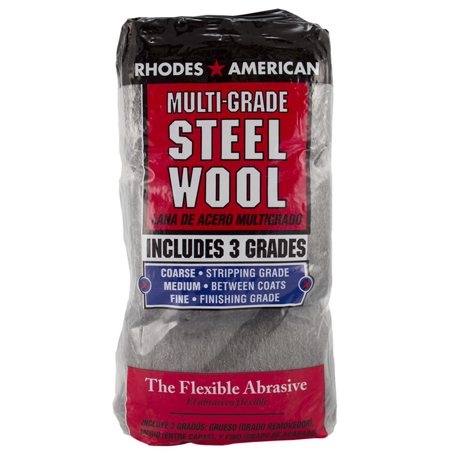 Rhodes American 3 Grade Medium/Coarse/Fine Steel Wool Pad 12 pk