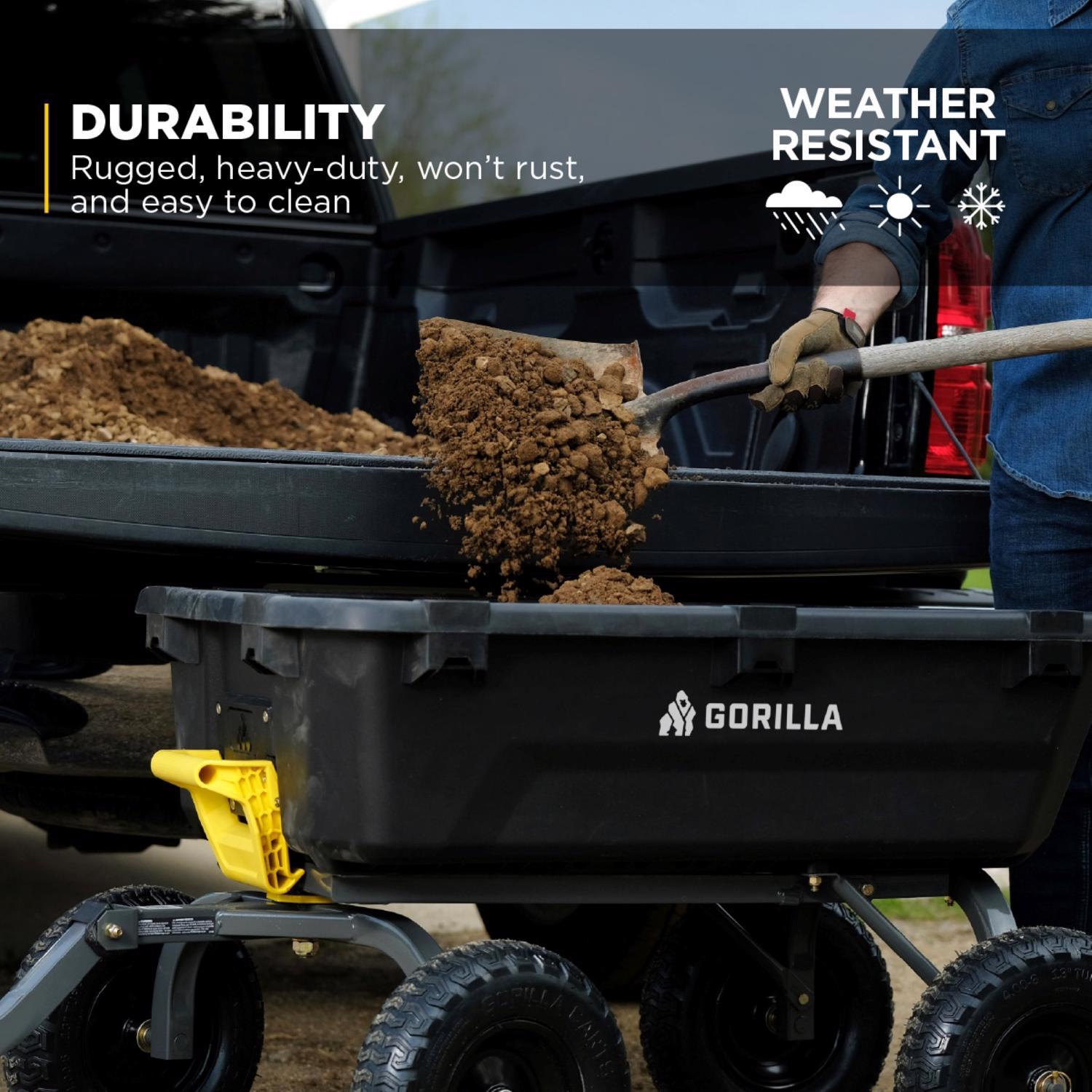 Gorilla Carts Poly Dump Cart 1200 lb. cap.