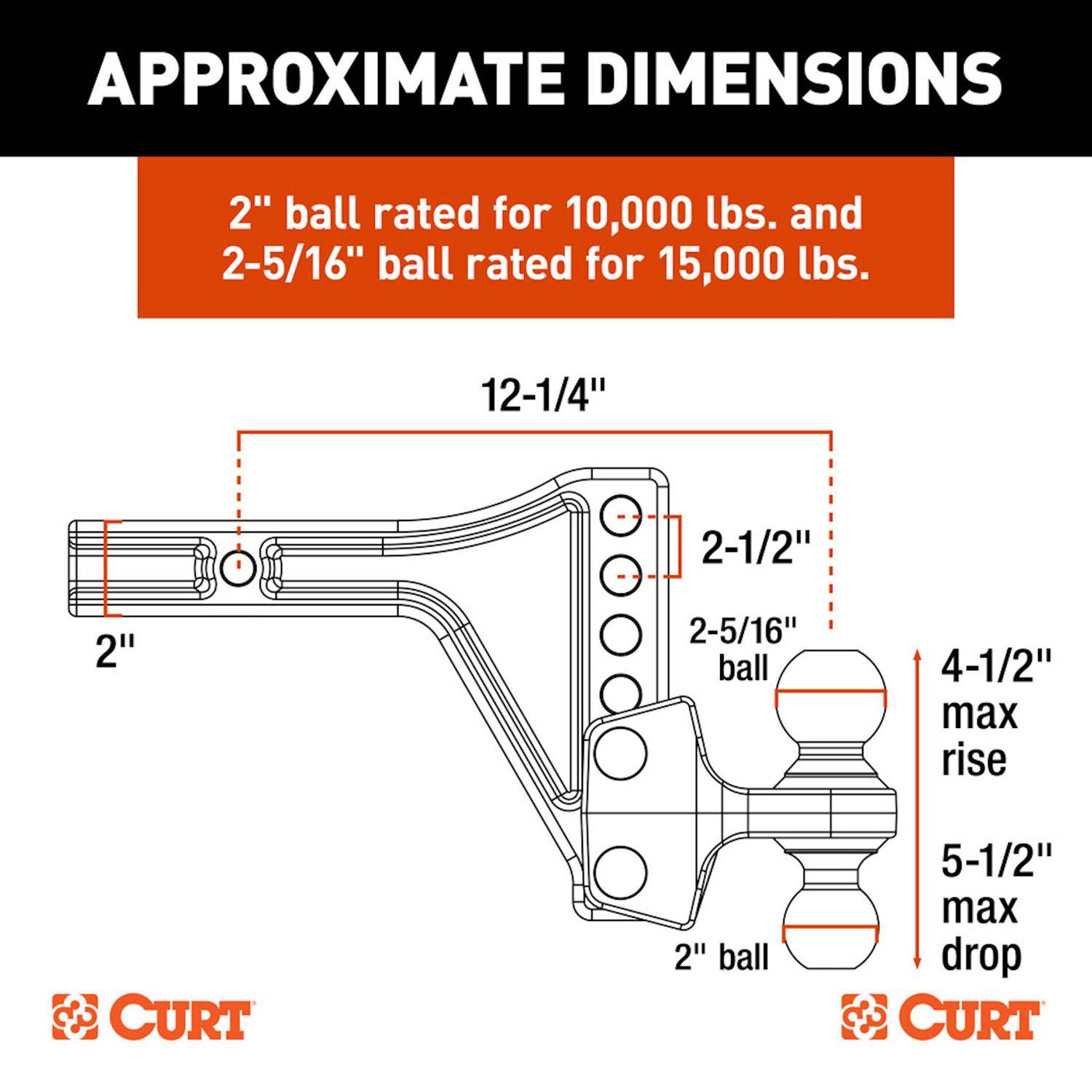 CURT 2 in. Dual Ball Mount