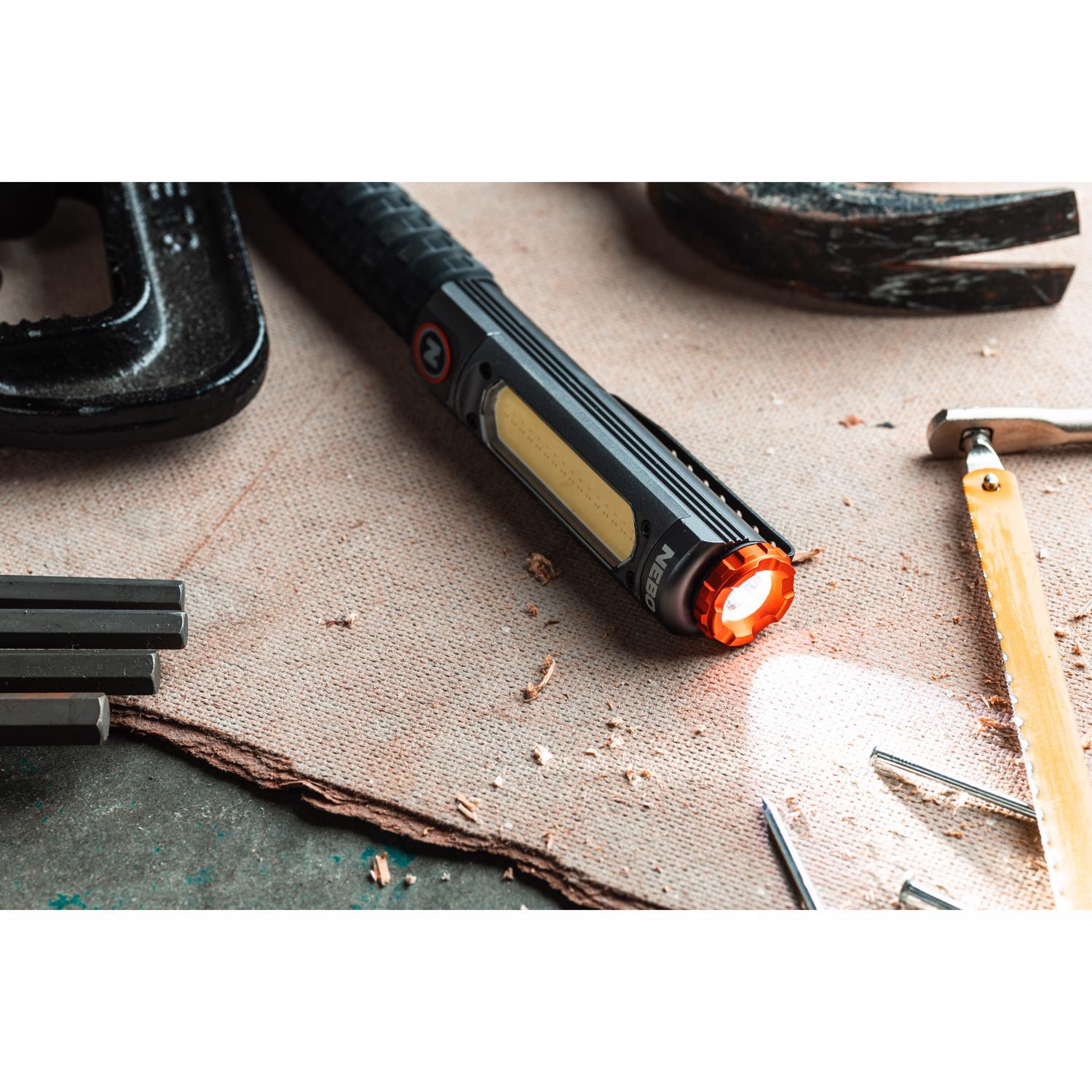 NEBO Big Larry 600 lm Black/Gray LED Work Light Flashlight 18650 Battery