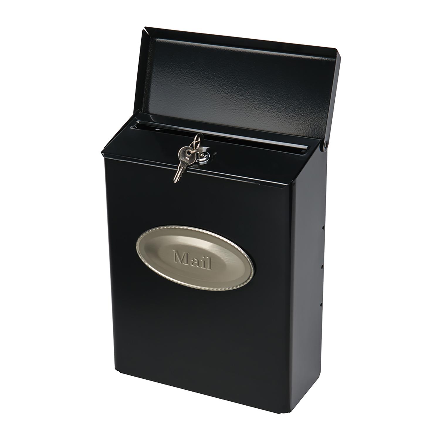 Architectural Mailboxes Designer Classic Galvanized Steel Wall Mount Black Mailbox