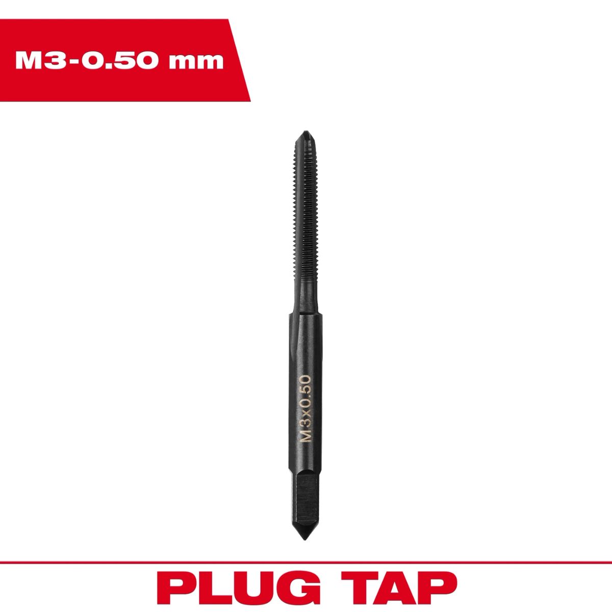 Milwaukee Metric M3x0.5 mm Straight Flute Plug Tap
