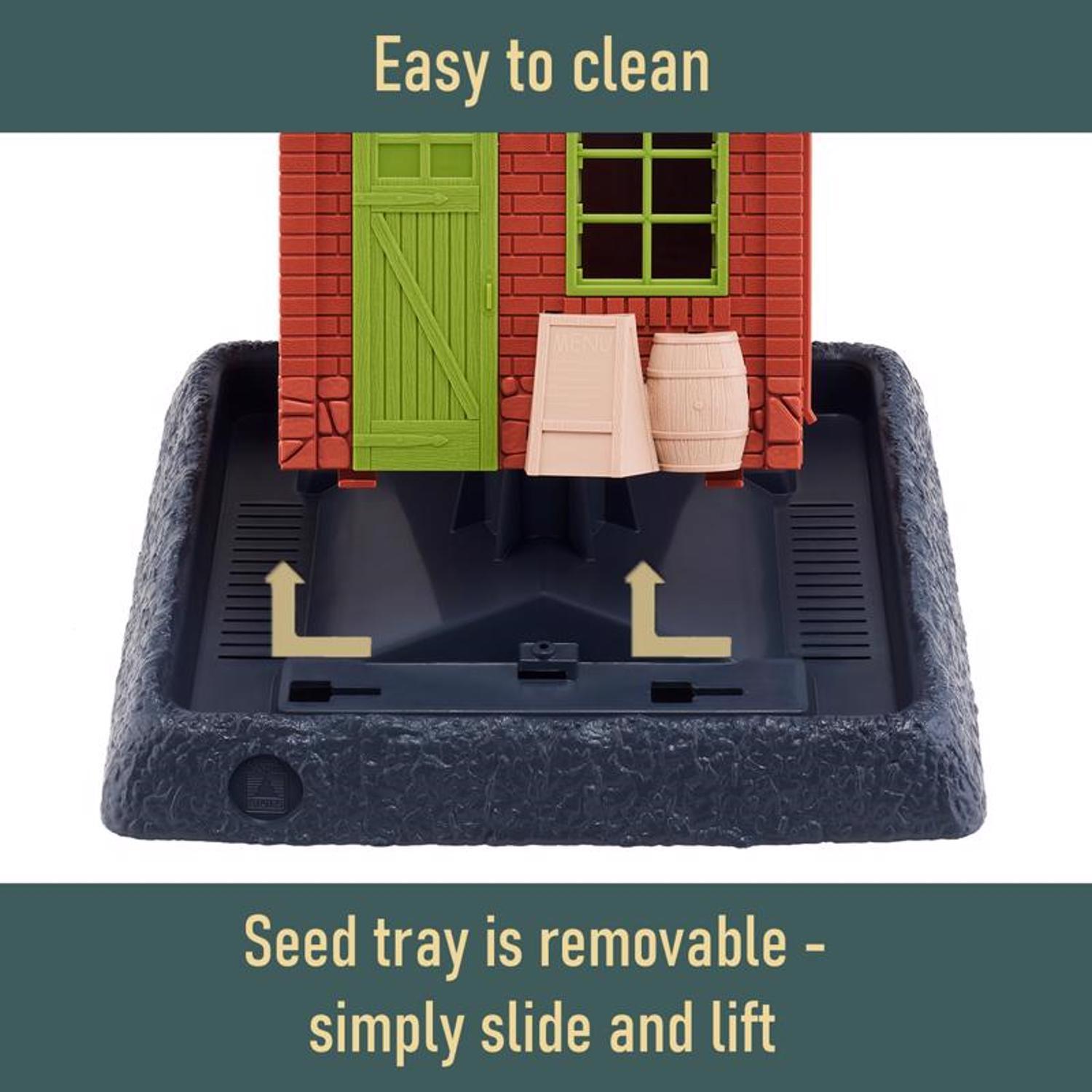 North States Village Wild Bird 5 lb Plastic Old Town Pub Hopper Bird Feeder 4 ports