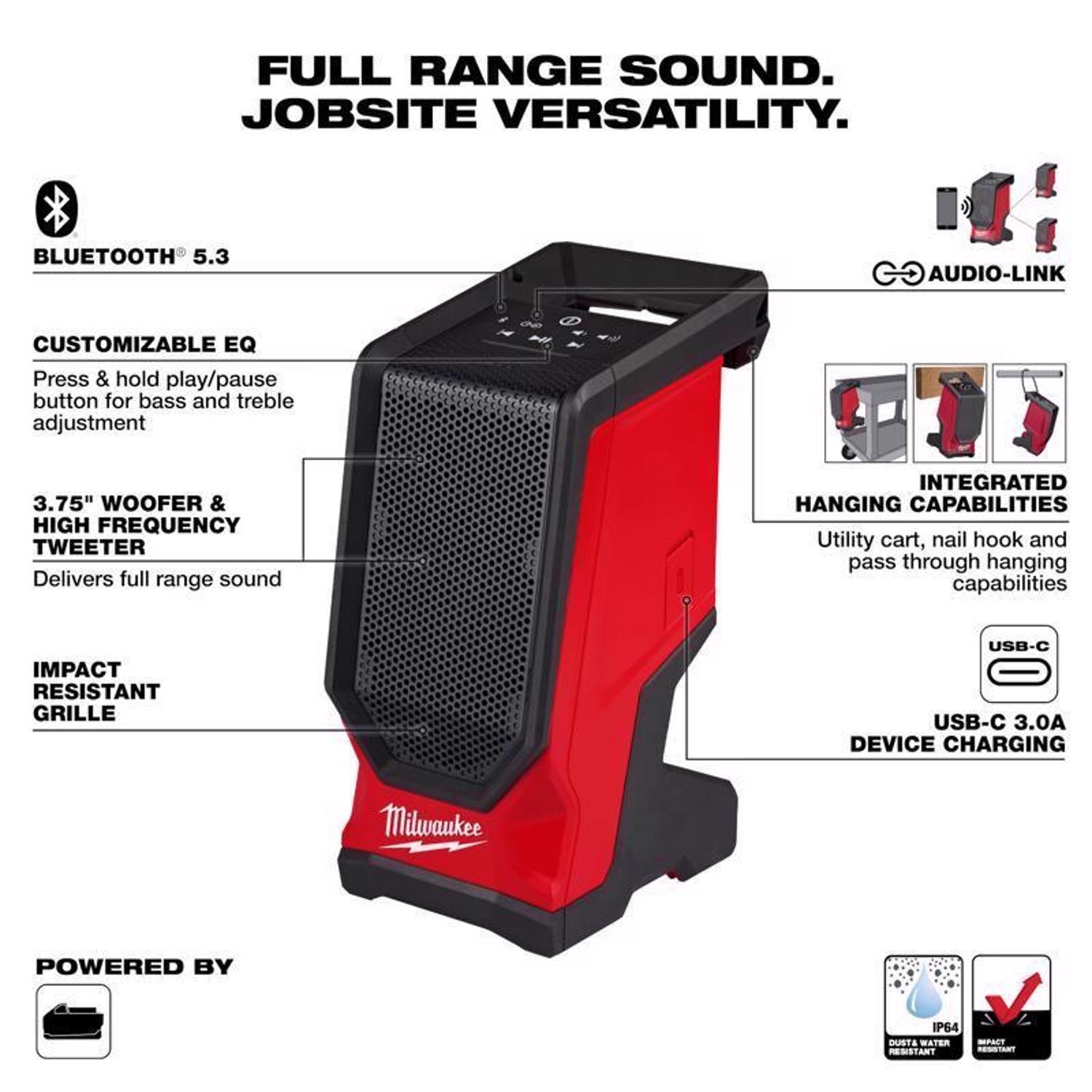 Milwaukee M18 Wireless Bluetooth Jobsite Speaker