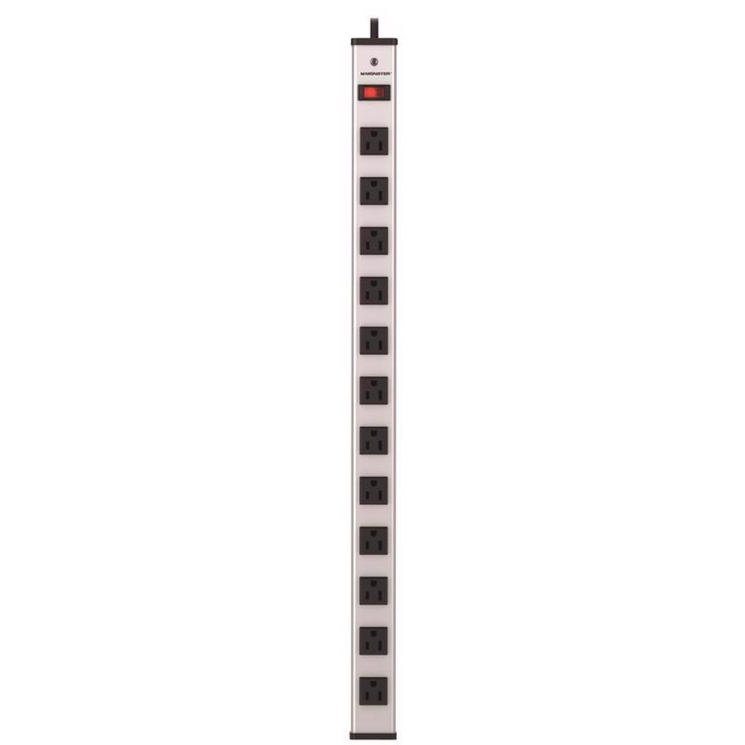 Monster Just Power It Up 6 ft. L 12 outlets Power Strip Silver