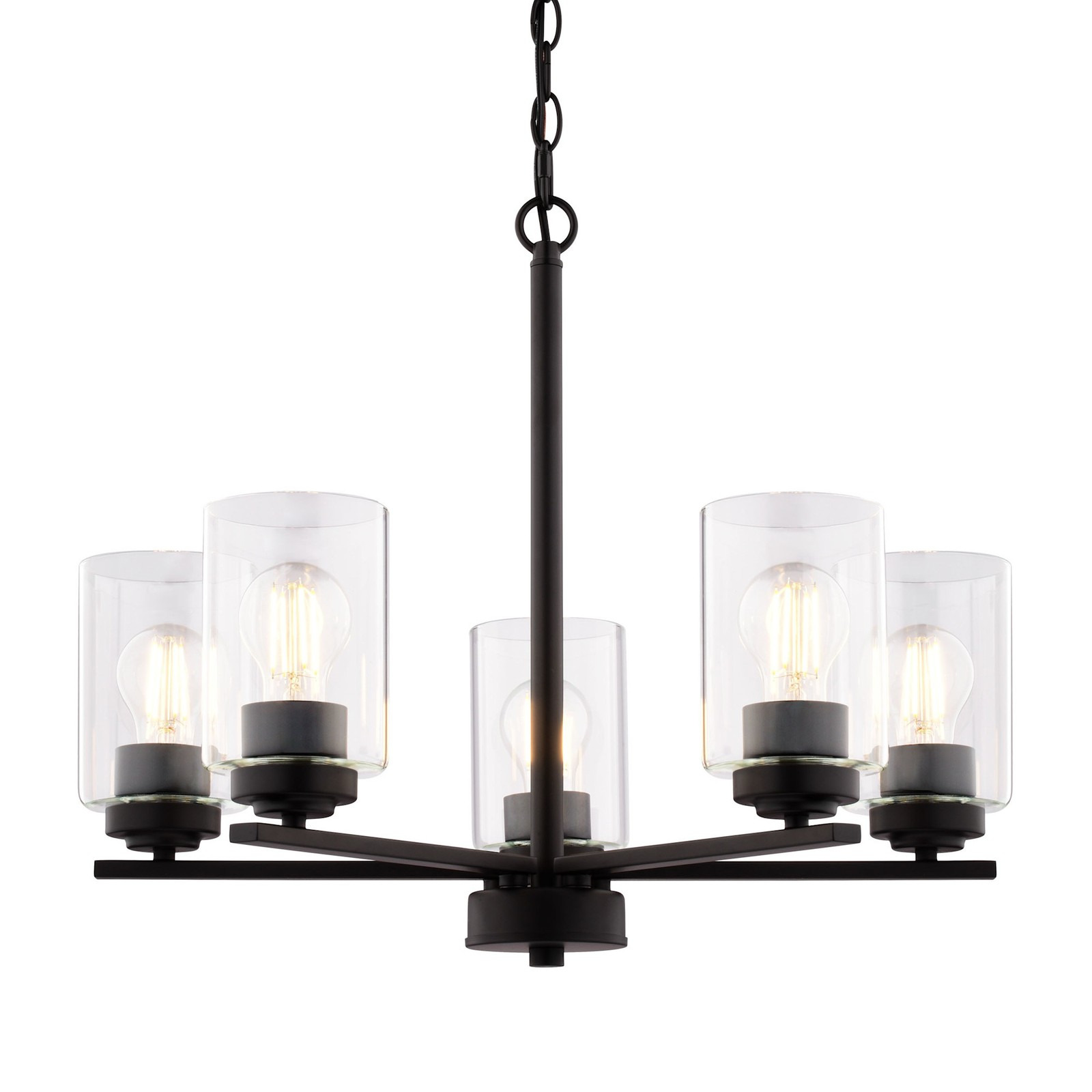 Vaxcel Lighting H0313 Park Ridge 5 Light 21 in.W Chandelier - Black