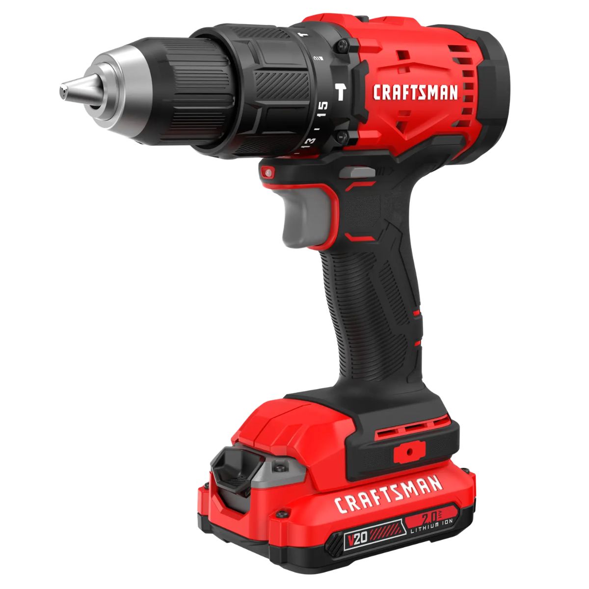 Craftsman V20 Cordless 1/2 in. Hammer Drill Kit With 2Ah Battery and Charger