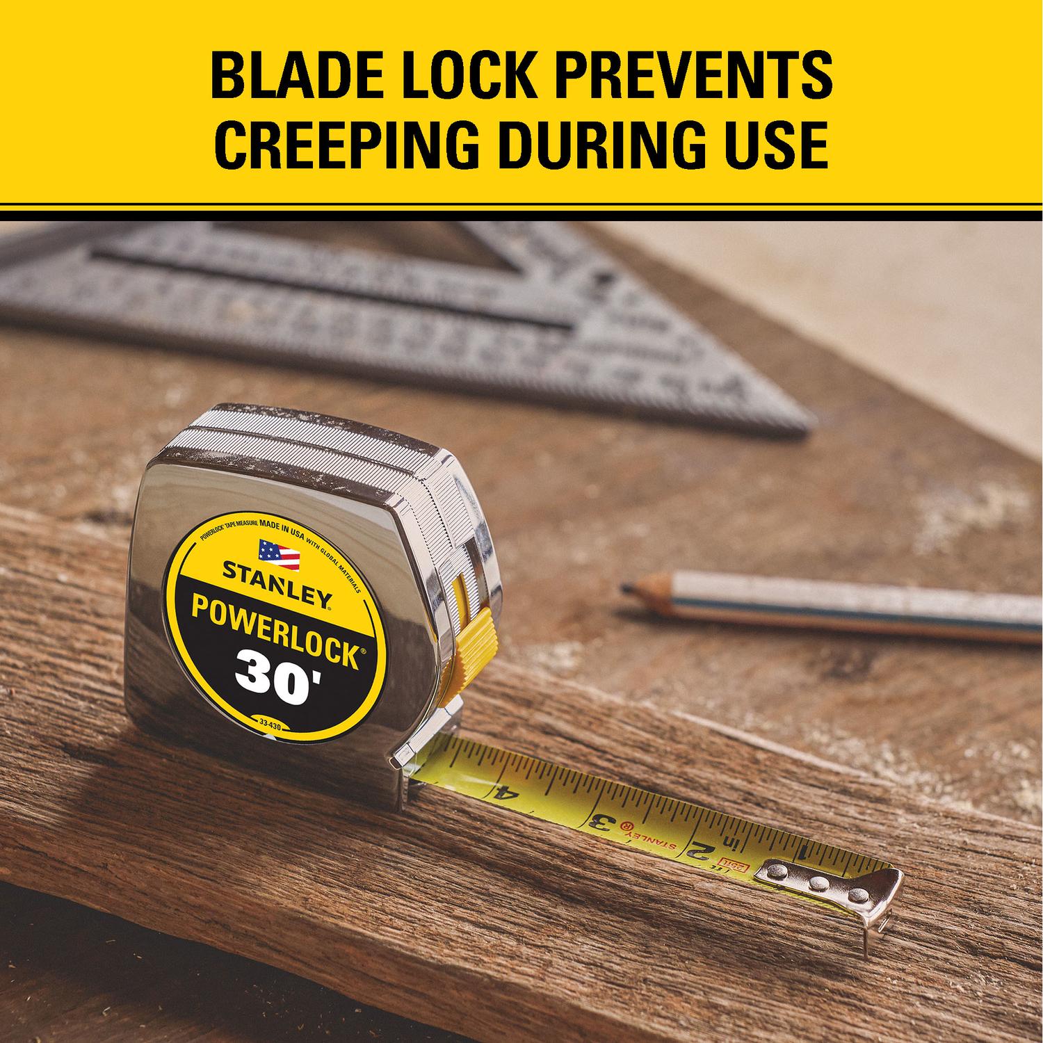 STANLEY PowerLock 30 ft. L X 1 in. W Tape Measure 1 pk