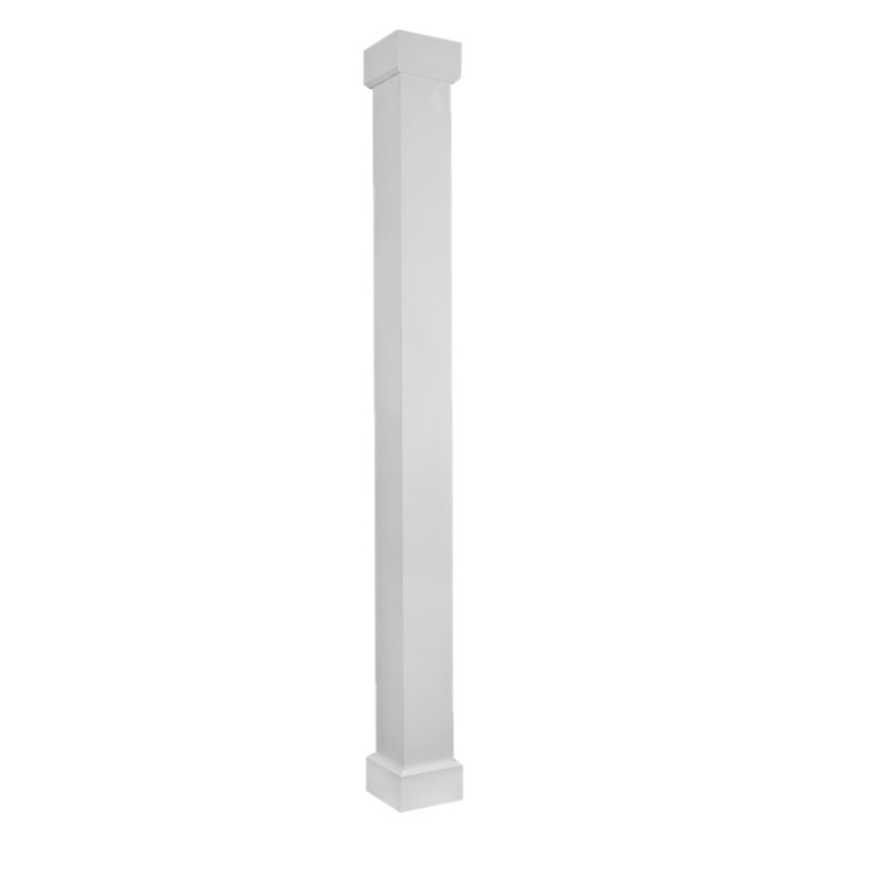 Column Rnd Wht Alm 8"X8'W/C&B