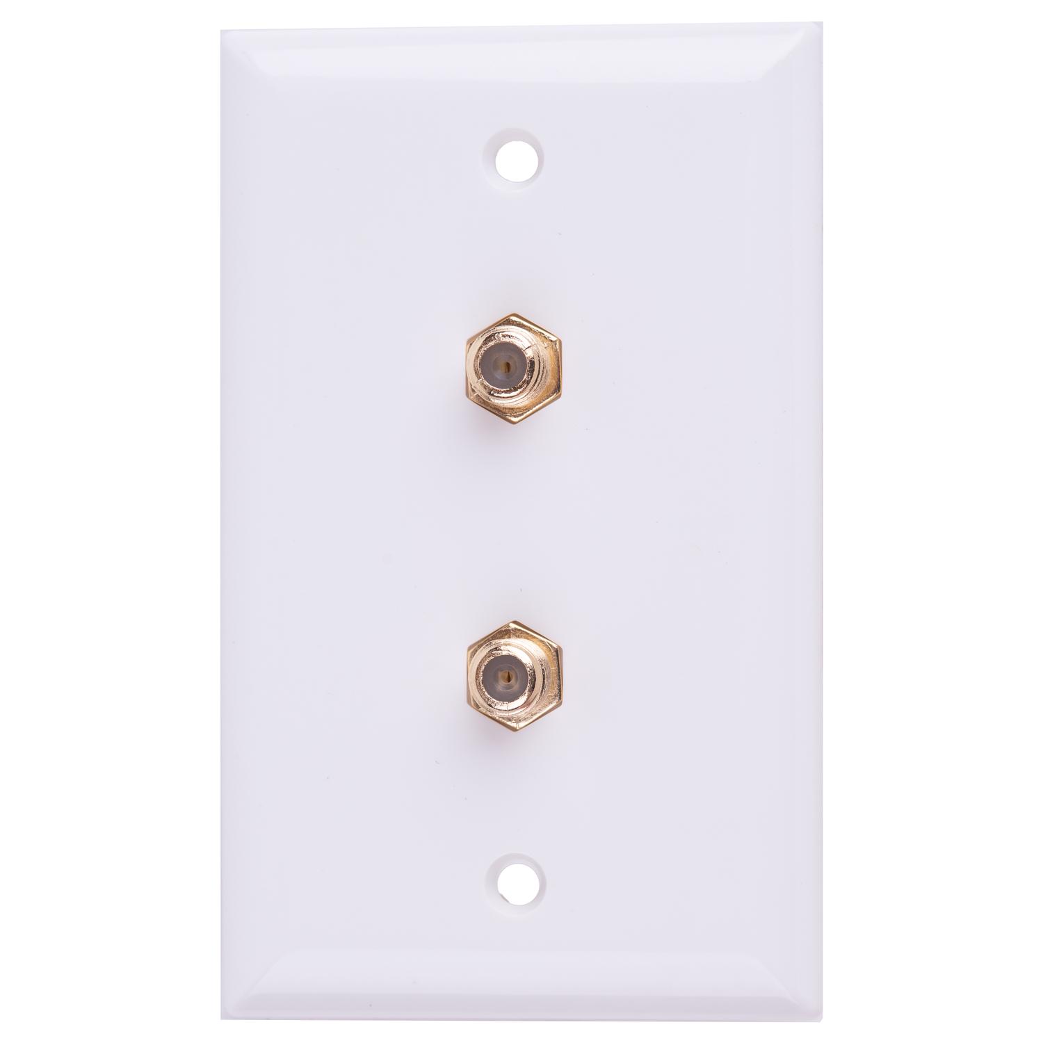 Monster Just Hook It Up White 1 gang Plastic Dual Coax Wall Plate 1 pk