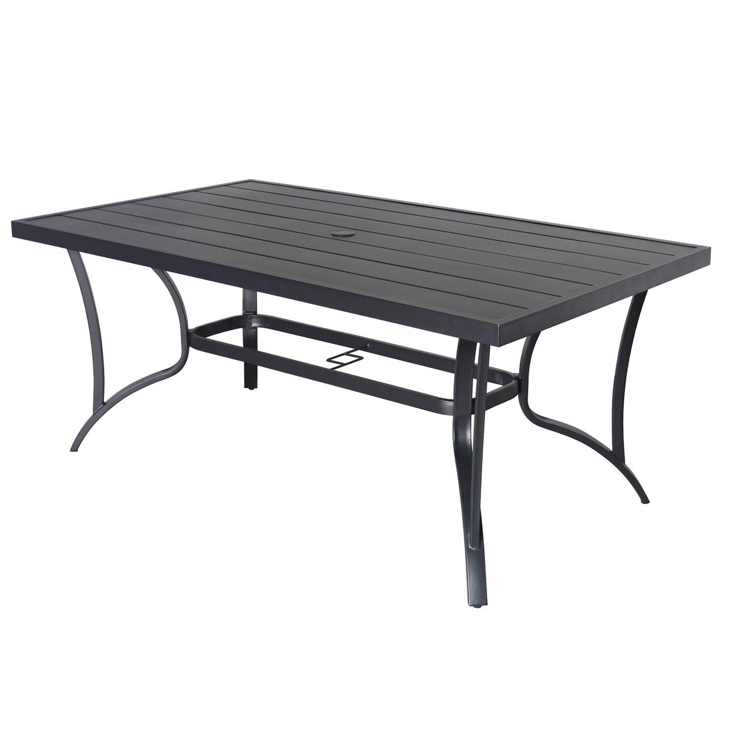 Living Accents Clark 7 pc Black Steel Casual Dining Set Beige