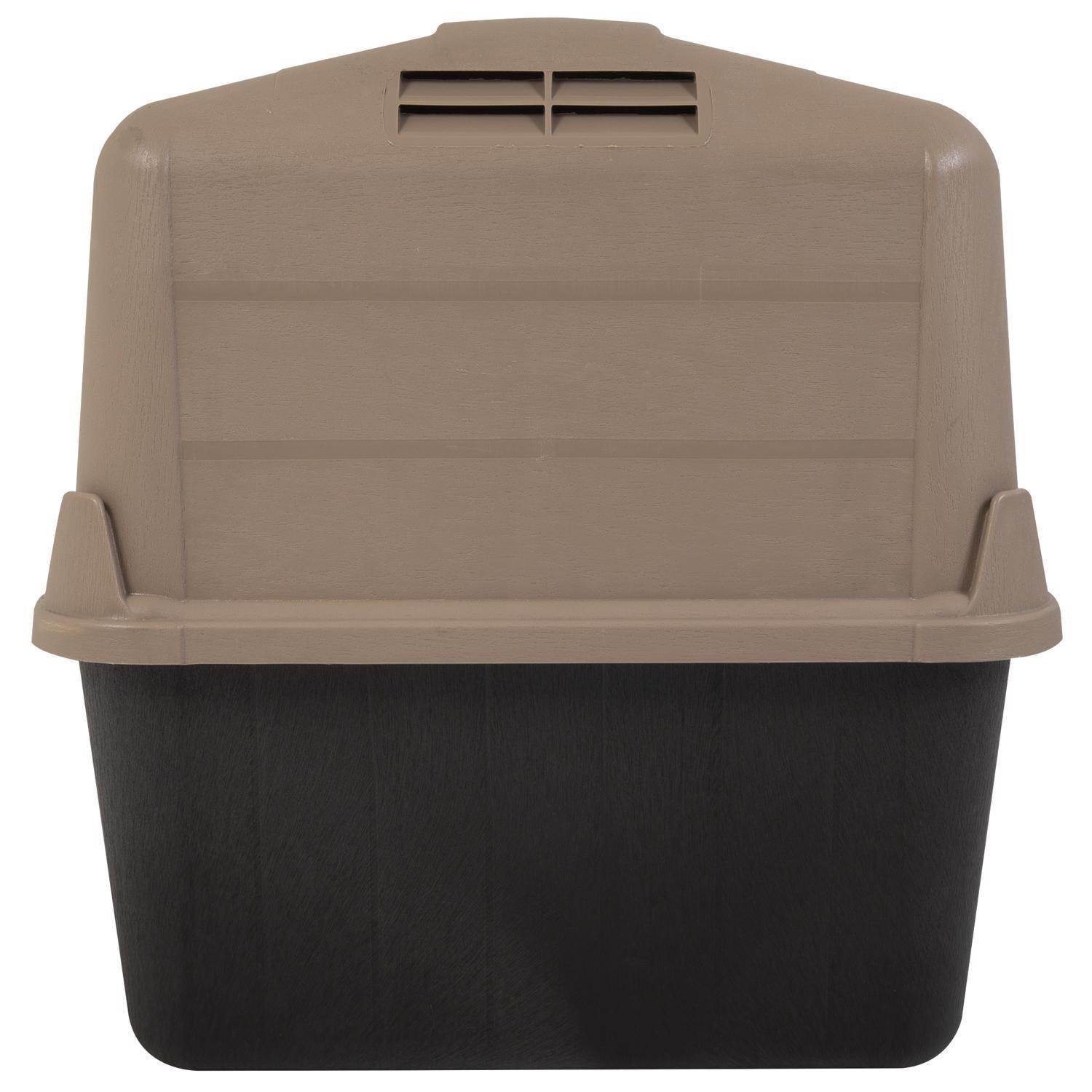 Aspen Pet Petbarn 3 Extra Large Plastic Dog House Brown/Sand 30 in. H X 29 in. W X 38 in. D