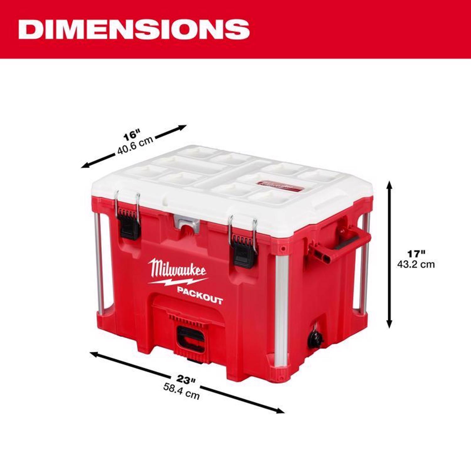 Milwaukee Packout Red/White 40 qt Cooler