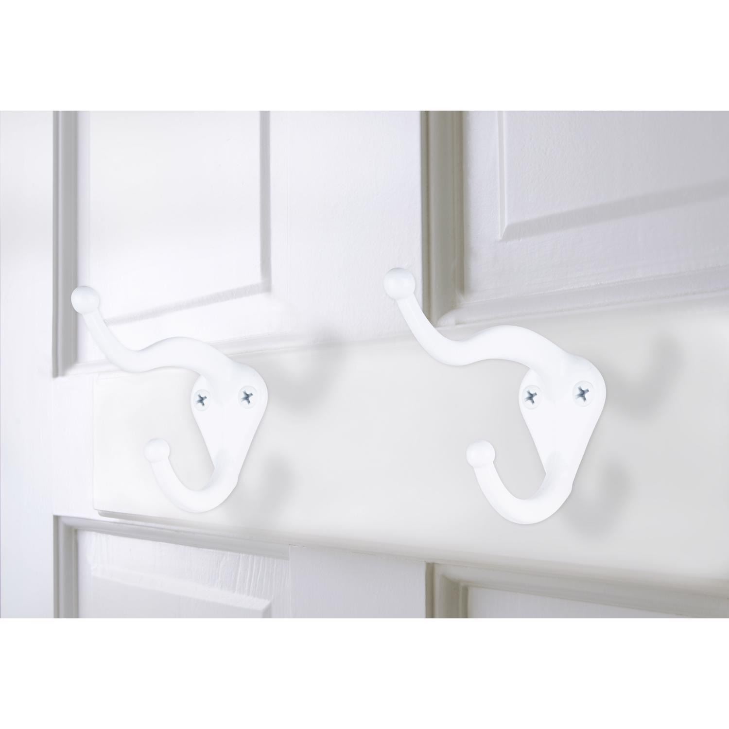 Ace 3 in. L Galvanized White Metal Small Coat and Hat Hook 2 pk