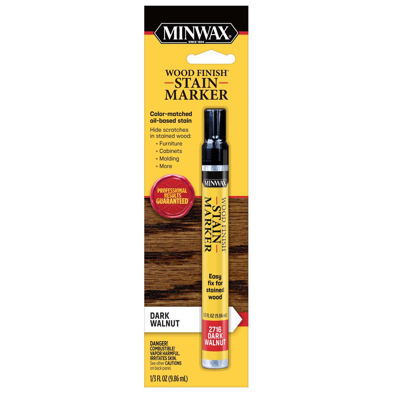 Minwax Wood Finish Stain Marker Semi-Transparent Dark Walnut Oil-Based Stain Marker 1/3 oz