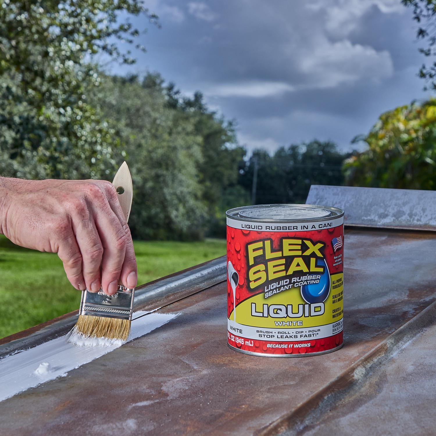 Flex Seal Family of Products Flex Seal White Liquid Rubber Sealant Coating 32 oz