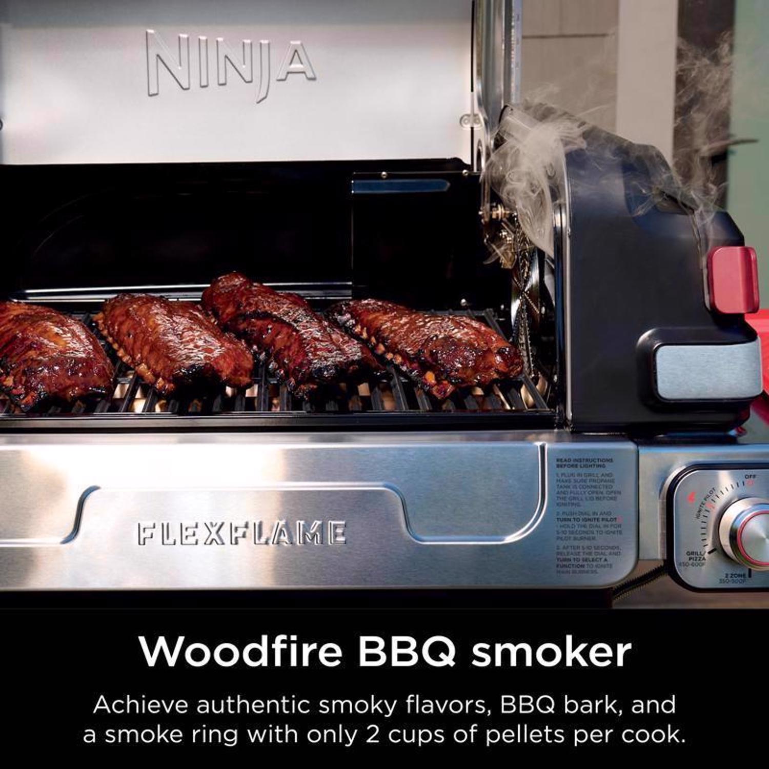 Ninja FlexFlame 3 Burner Liquid Propane Grill Black/Silver