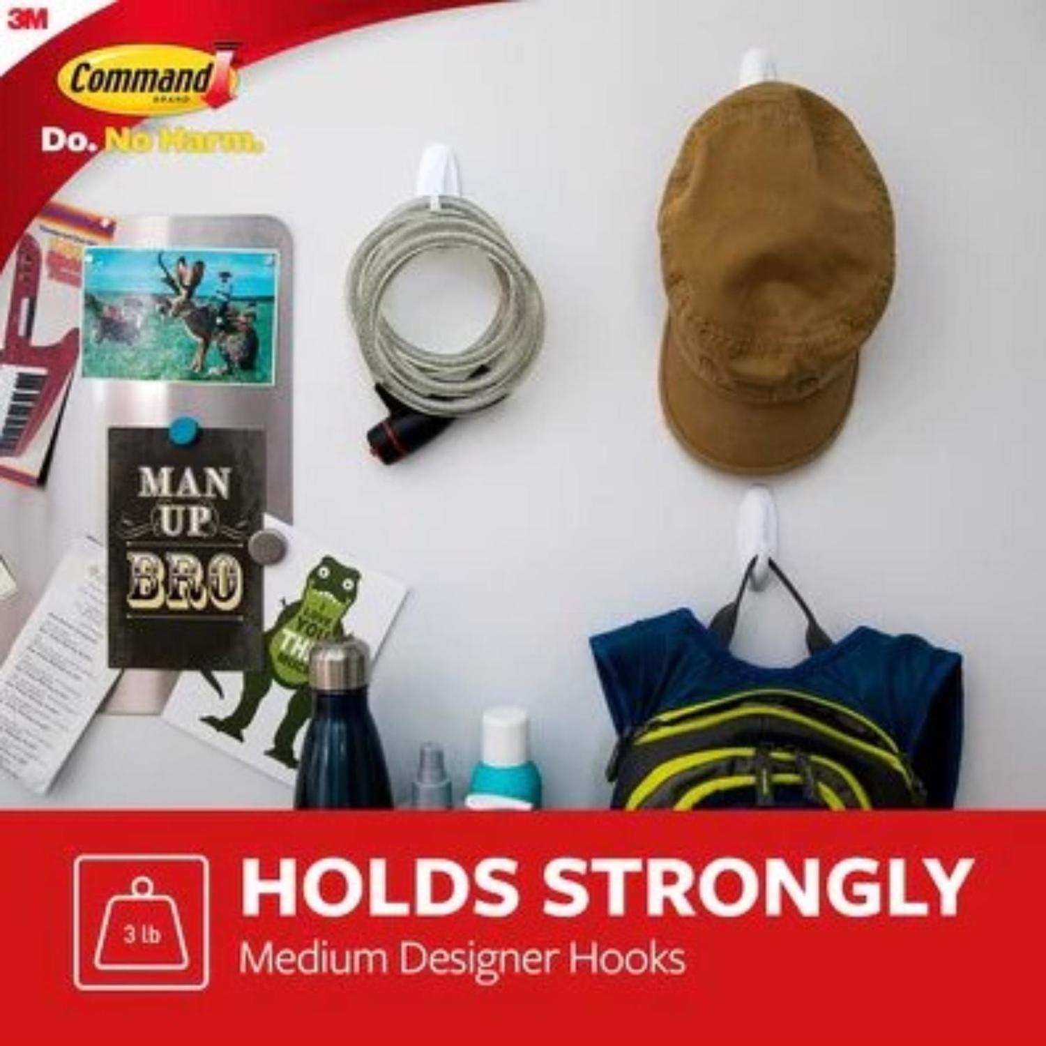 3M Command Medium Plastic Designer Hooks 3.13 in. L 6 pk