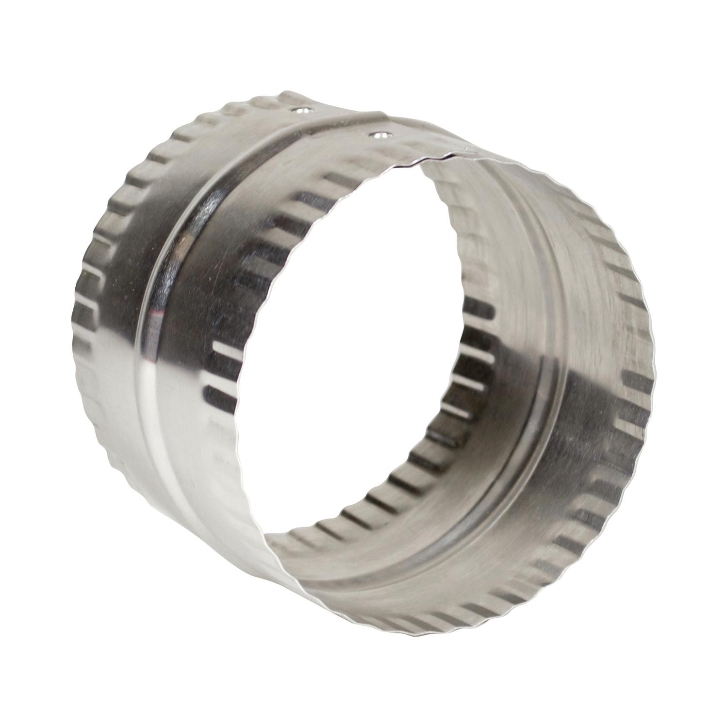 Deflect-O 3 in. L X 4 in. D Silver Aluminum Duct Connector