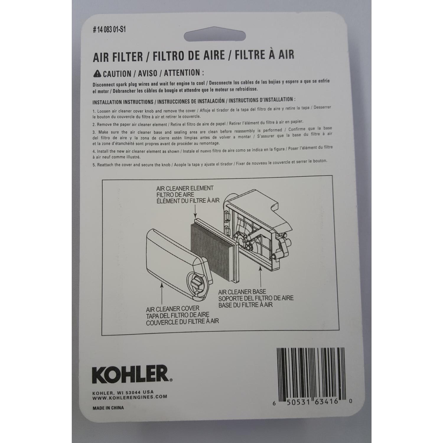 Kohler Small Engine Air Filter For Courage XT6-8