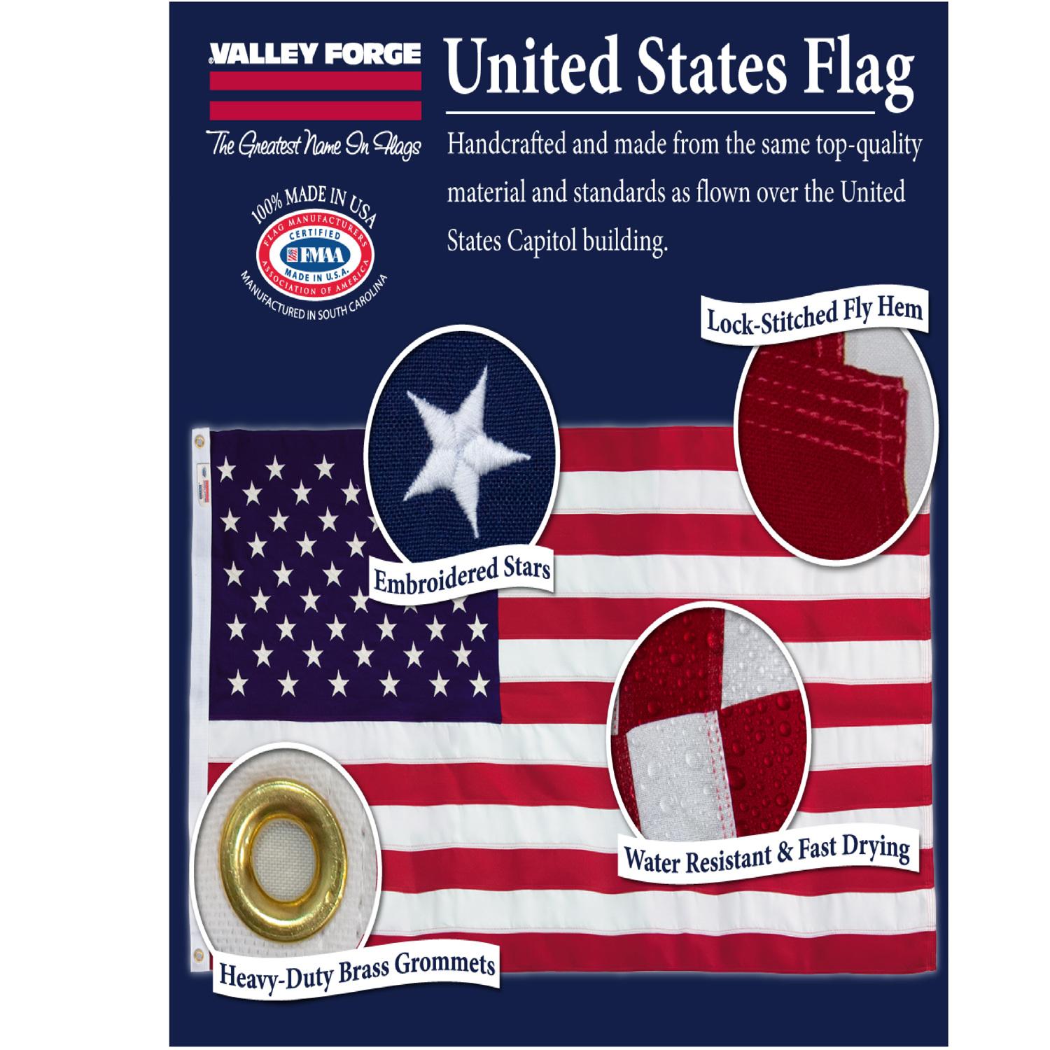 Valley Forge American Flag 36 in. H X 5 ft. W