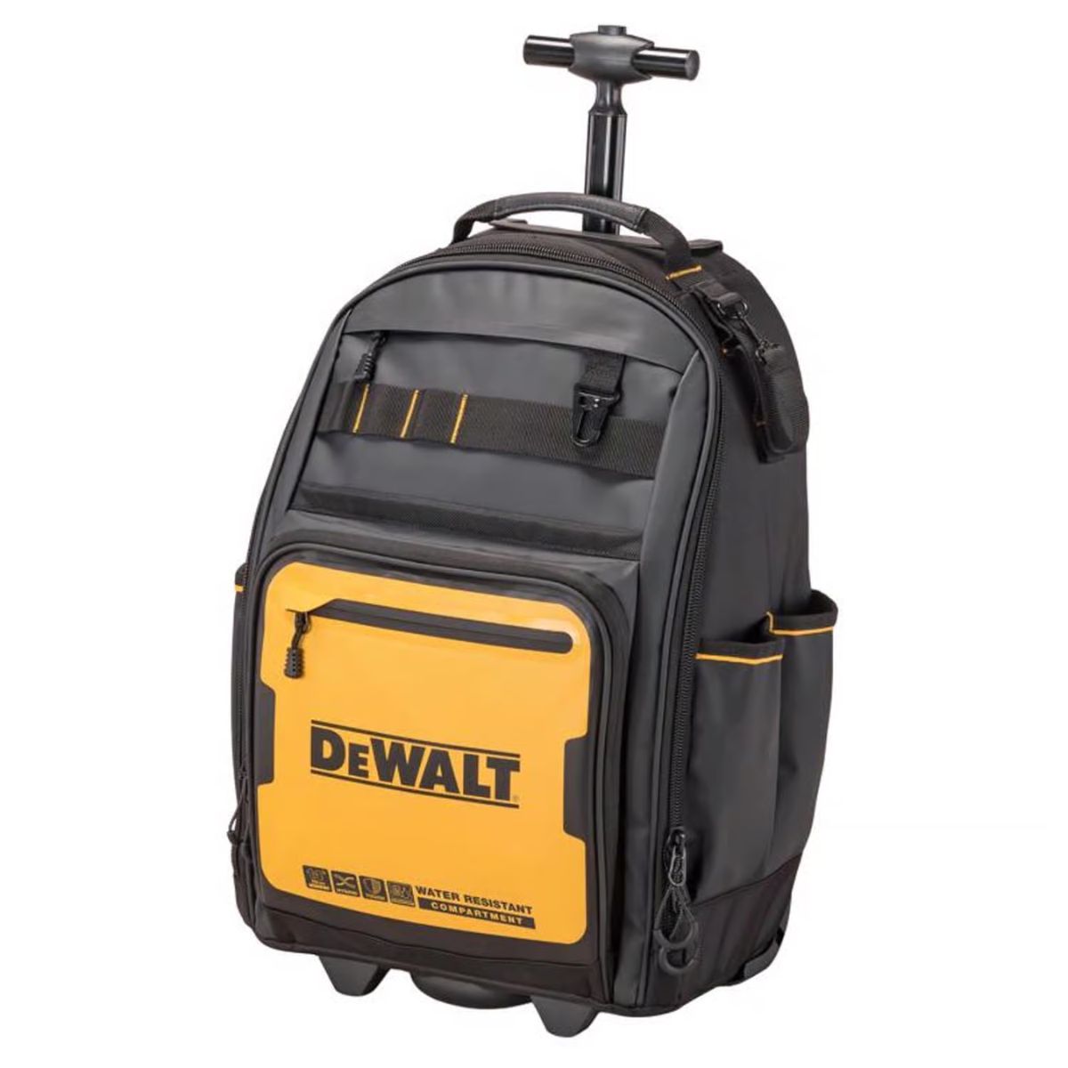 DEWALT Polyester/Tarpaulin Pro Backpack on Wheels Tool Bag 46 pocket Black/Yellow 1 Piece