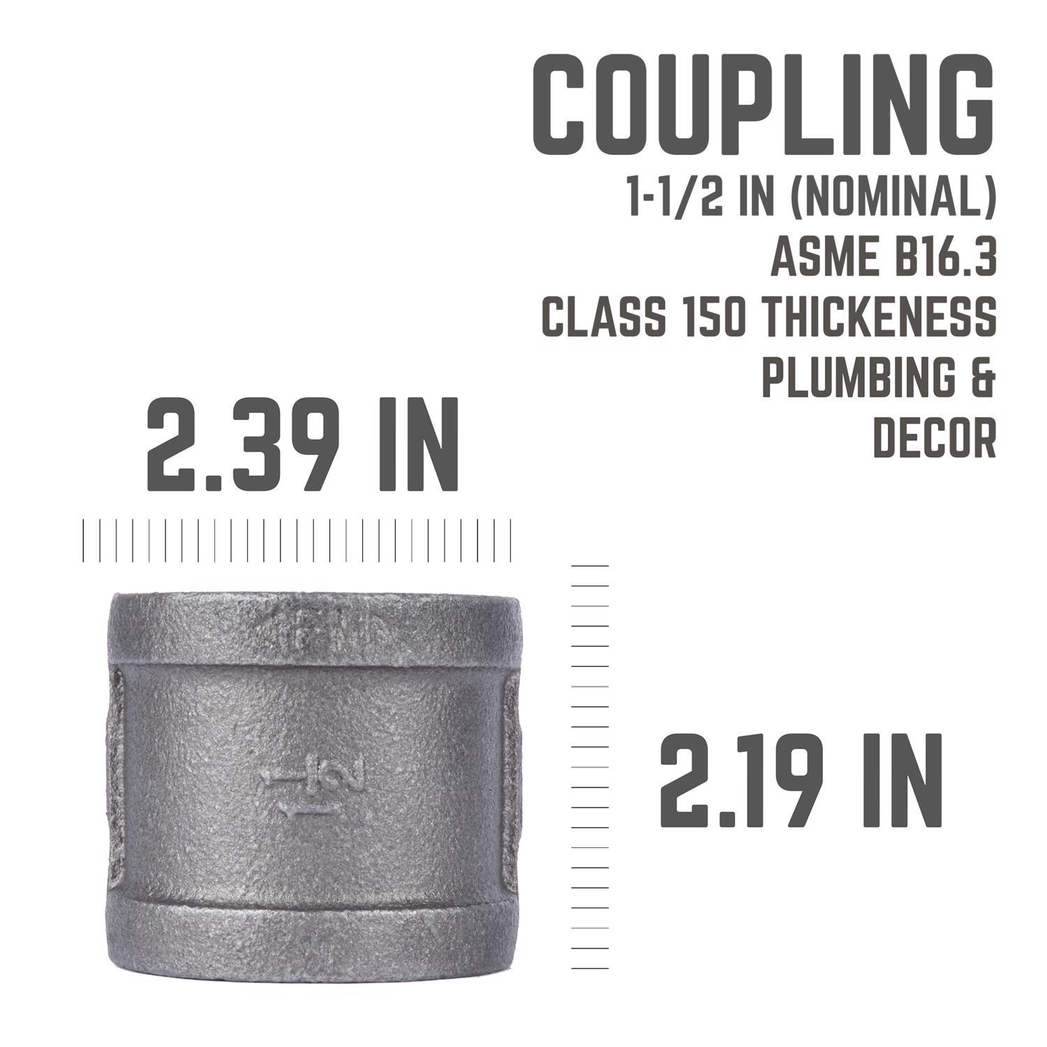 STZ Industries 1-1/2 in. FIP each X 1-1/2 in. D FIP Black Malleable Iron Coupling