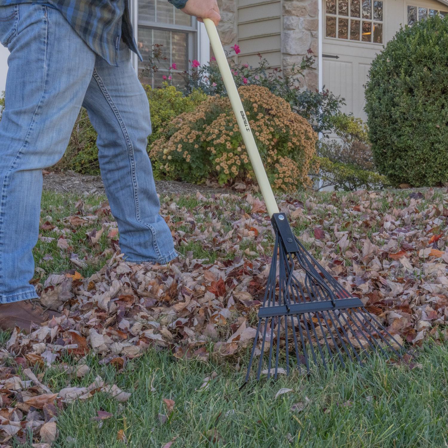 Truper 59 in. 18 Tine Steel Rake Wood Handle