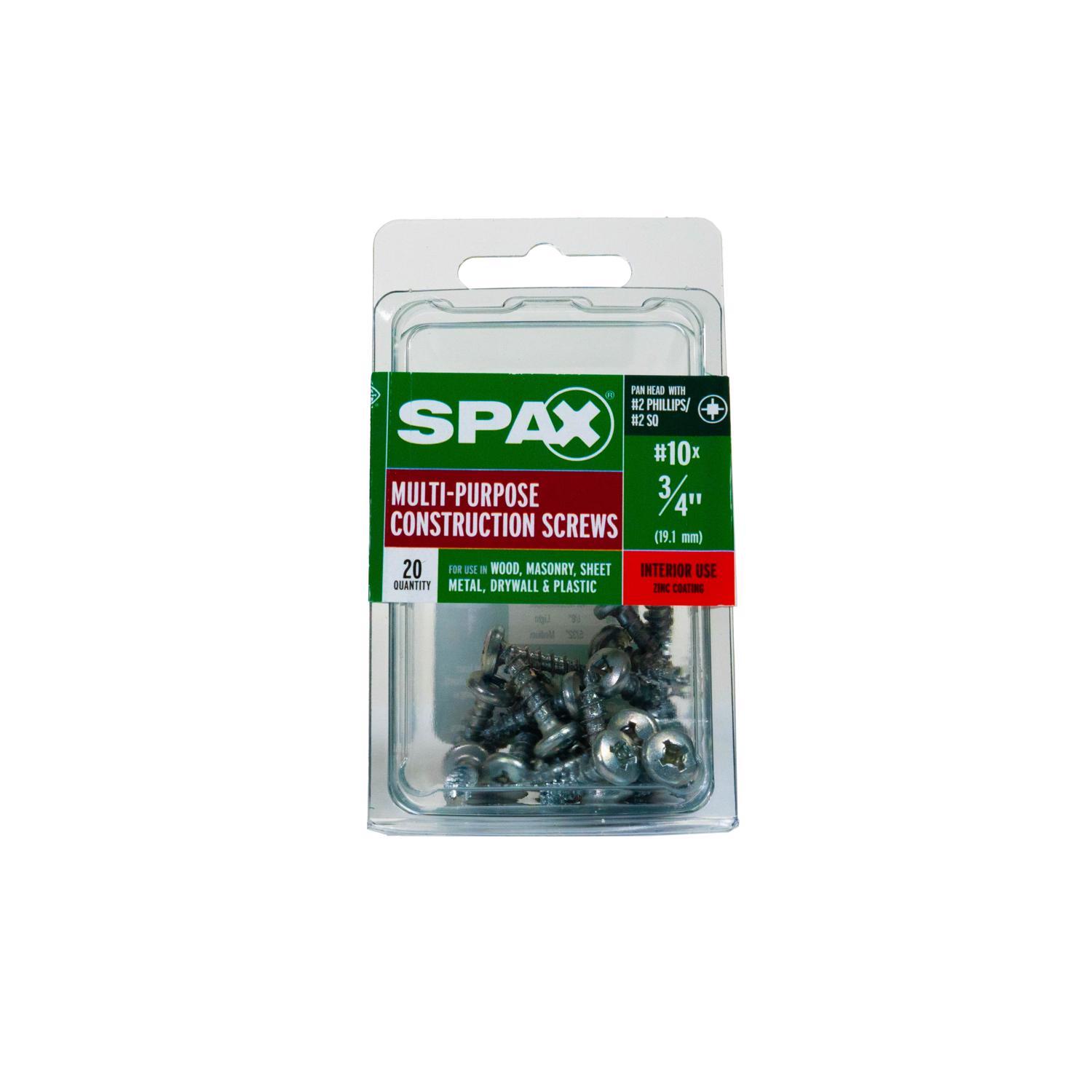 SPAX No. 10 X 3/4 in. L Phillips/Square Zinc-Plated Serrated Multi-Material Screw 20 Pack