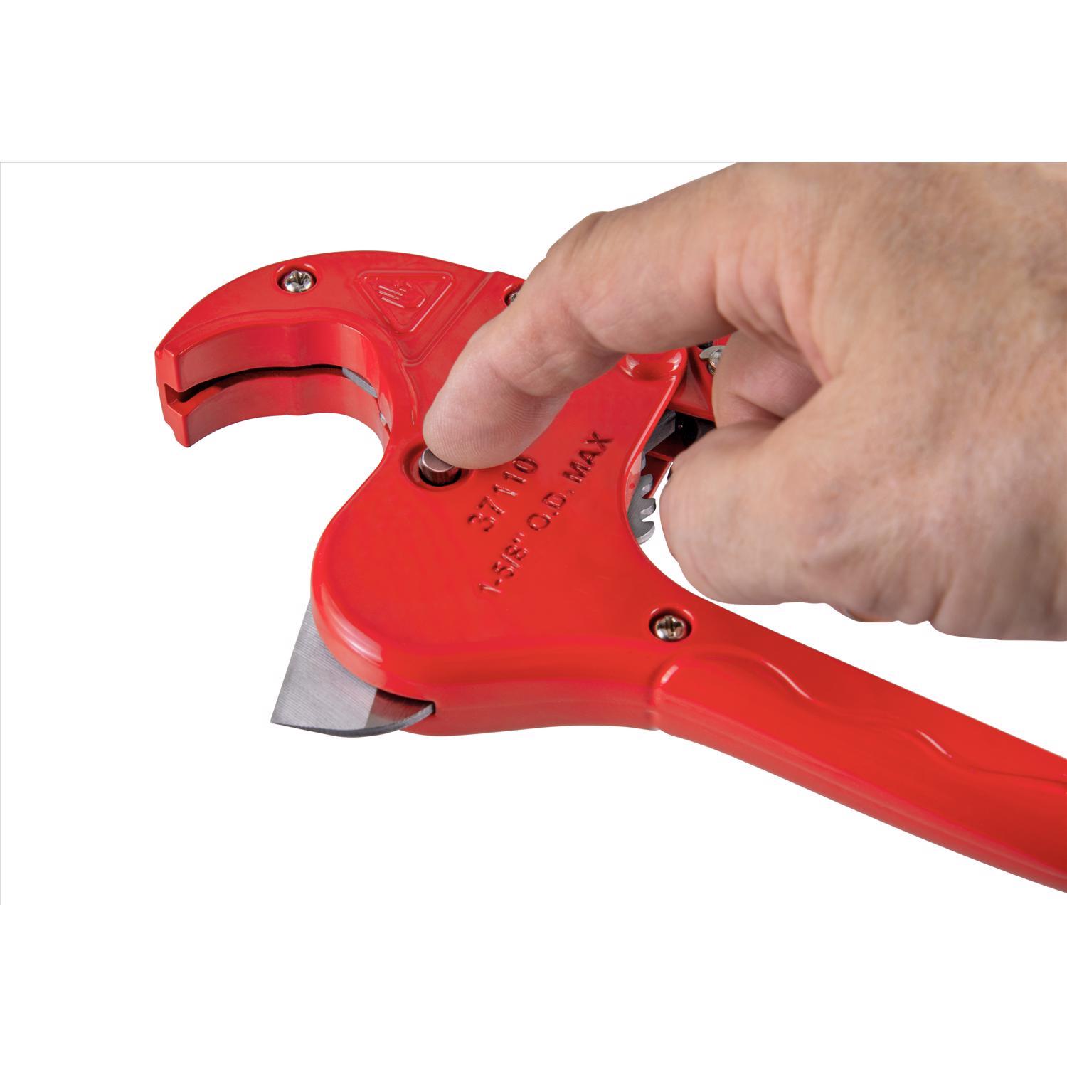 Superior Tool 1-5/8 in. Ratcheting Pipe Cutter Red 1 pc