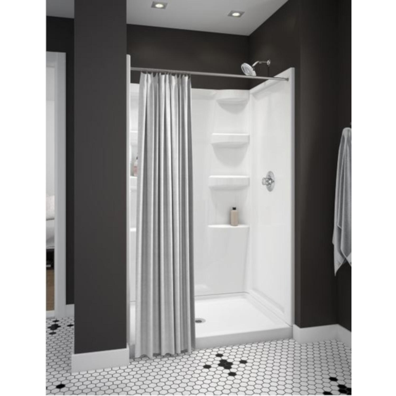 Delta Hycroft 4.5 in. H X 34 in. W X 48 in. L White Shower Base Stine