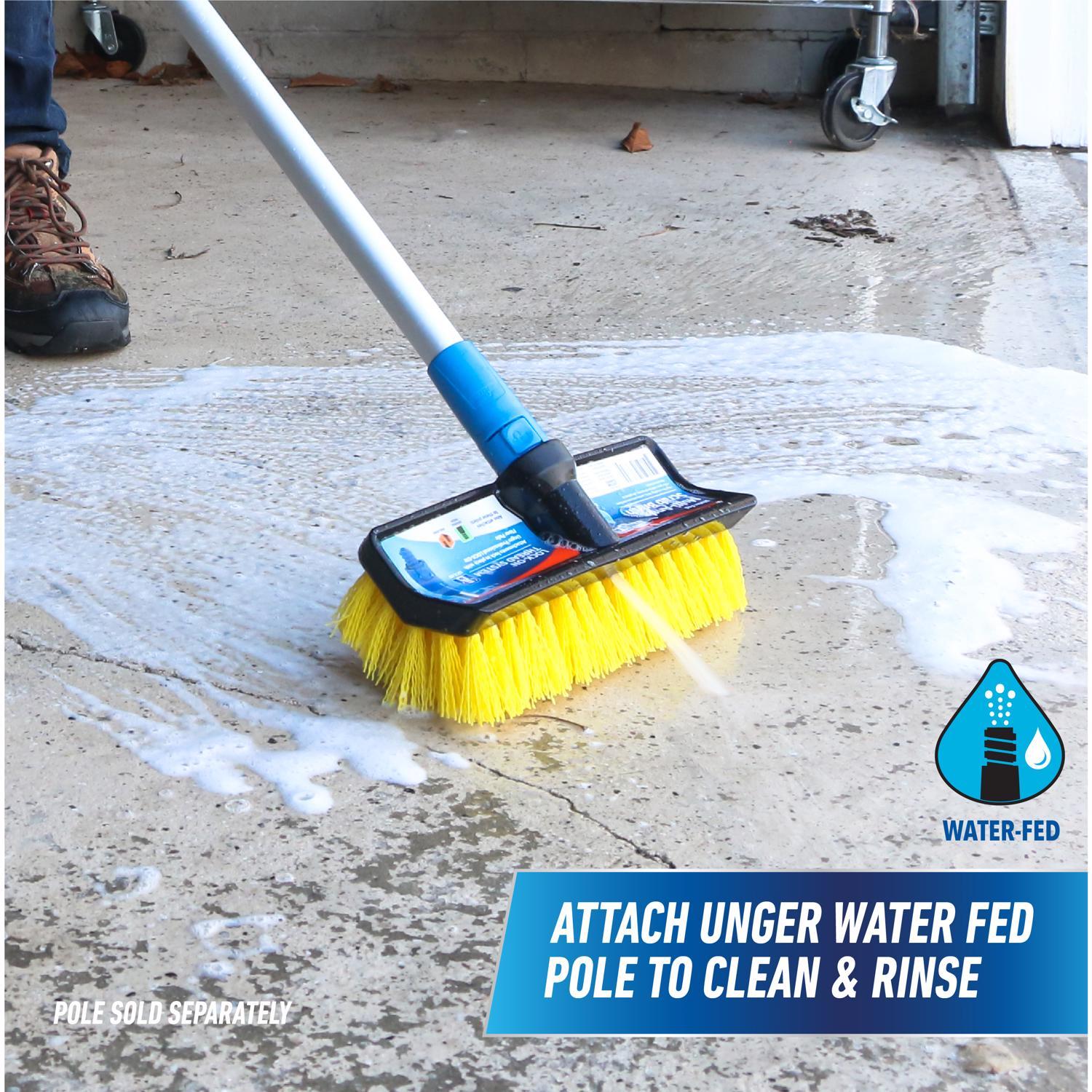 Unger 10 in. W Hard Bristle Polypropylene Handle Multi-Angle Scrub Brush