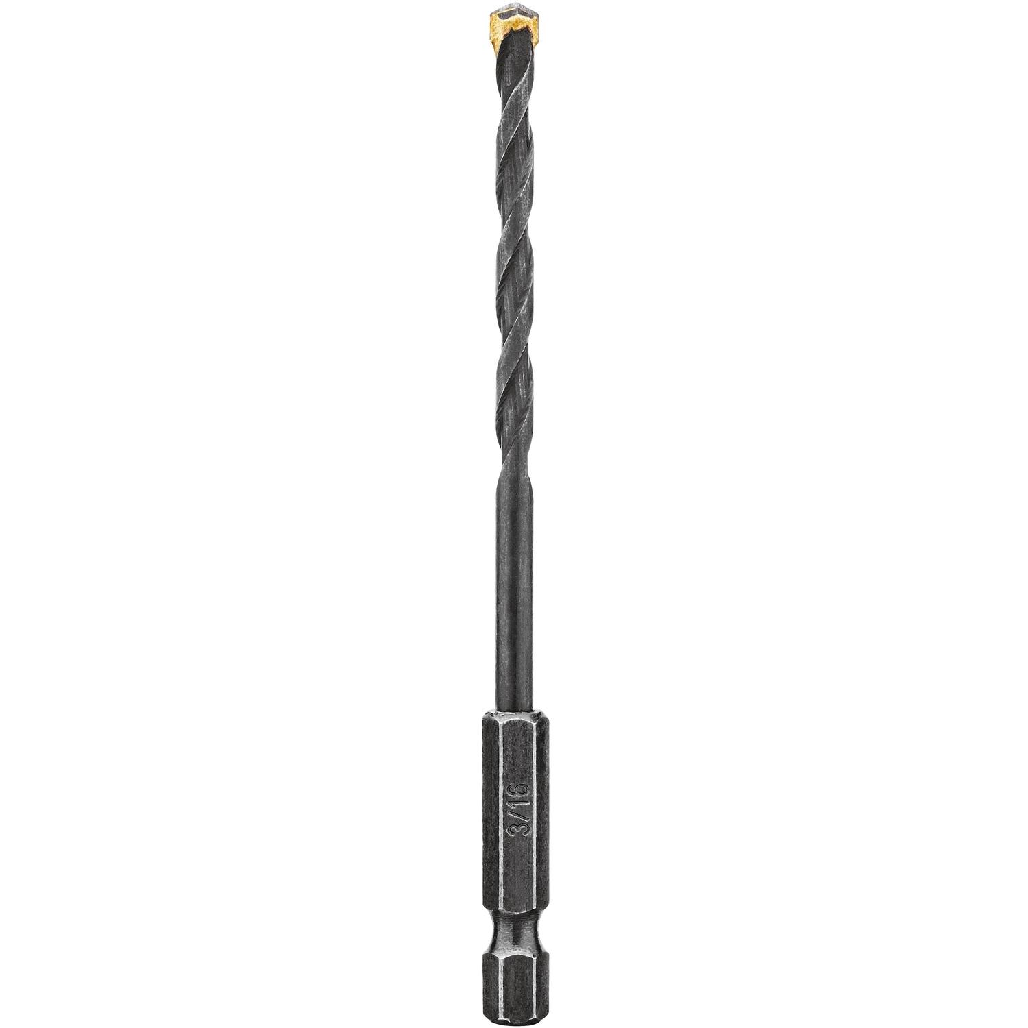 DEWALT 3/16 in. X 6 in. L Carbide Tipped Drill Bit Hex Shank 1 pc