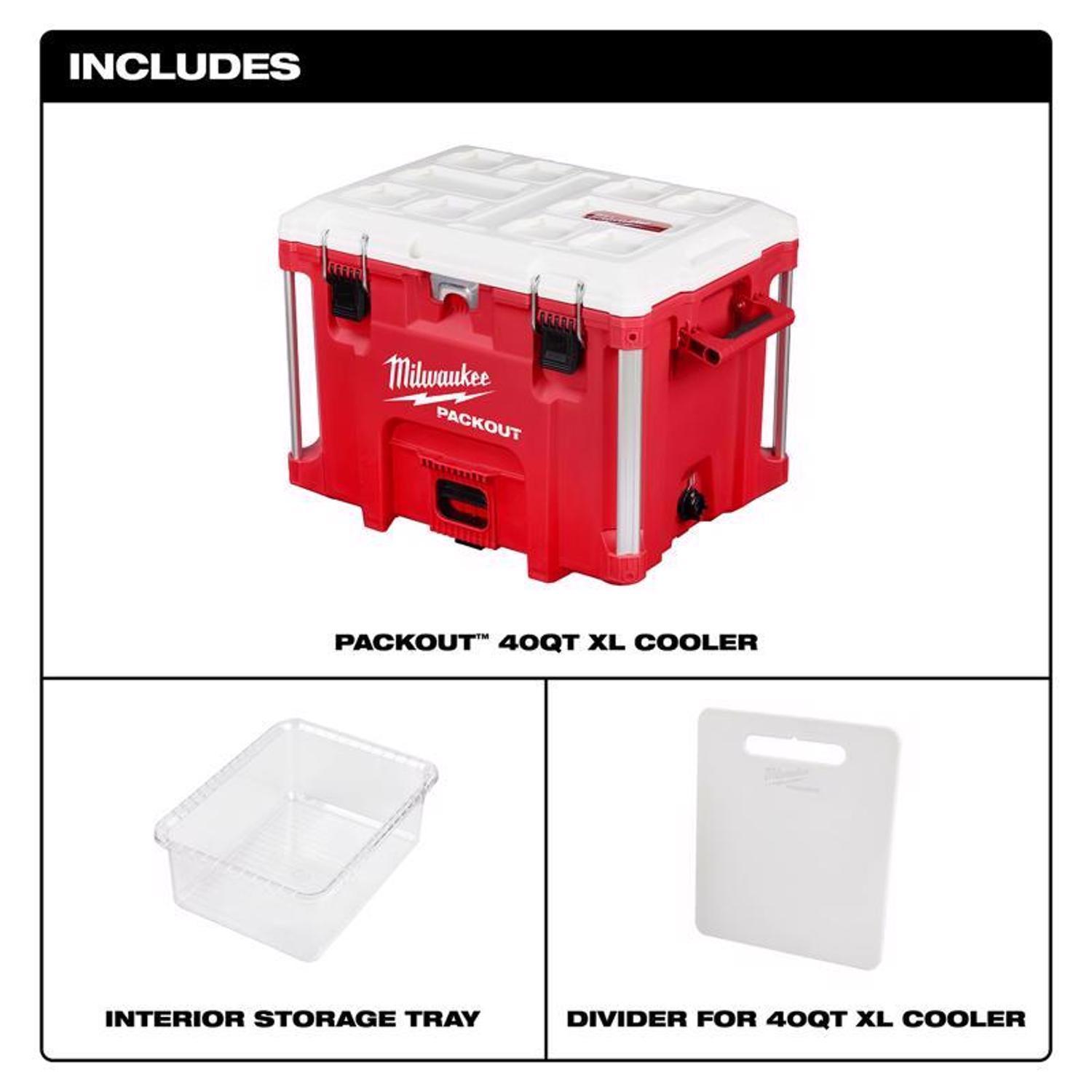 Milwaukee Packout Red/White 40 qt Cooler