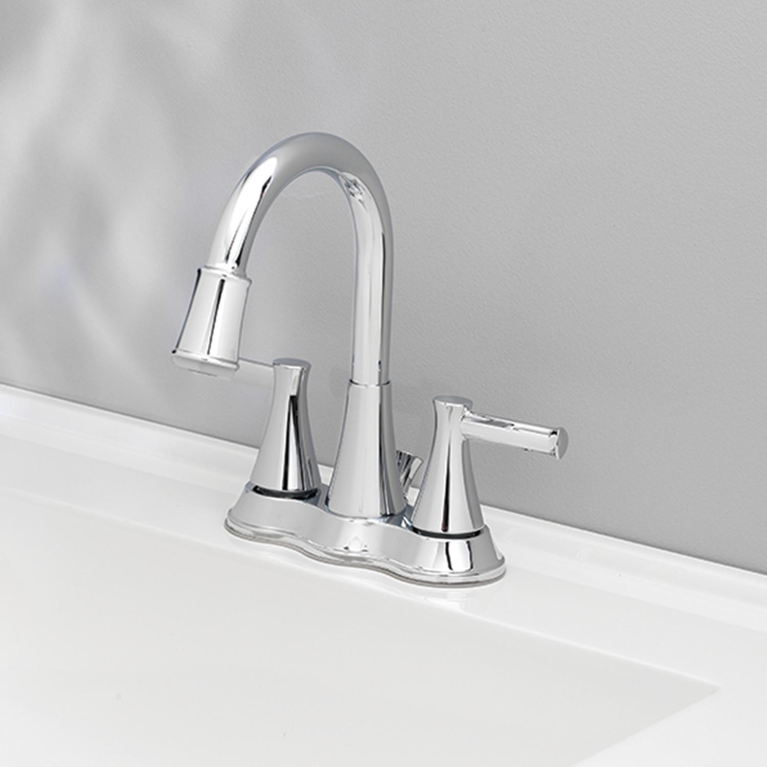 OakBrook Chrome Two-Handle Bathroom Sink Faucet 4 in.