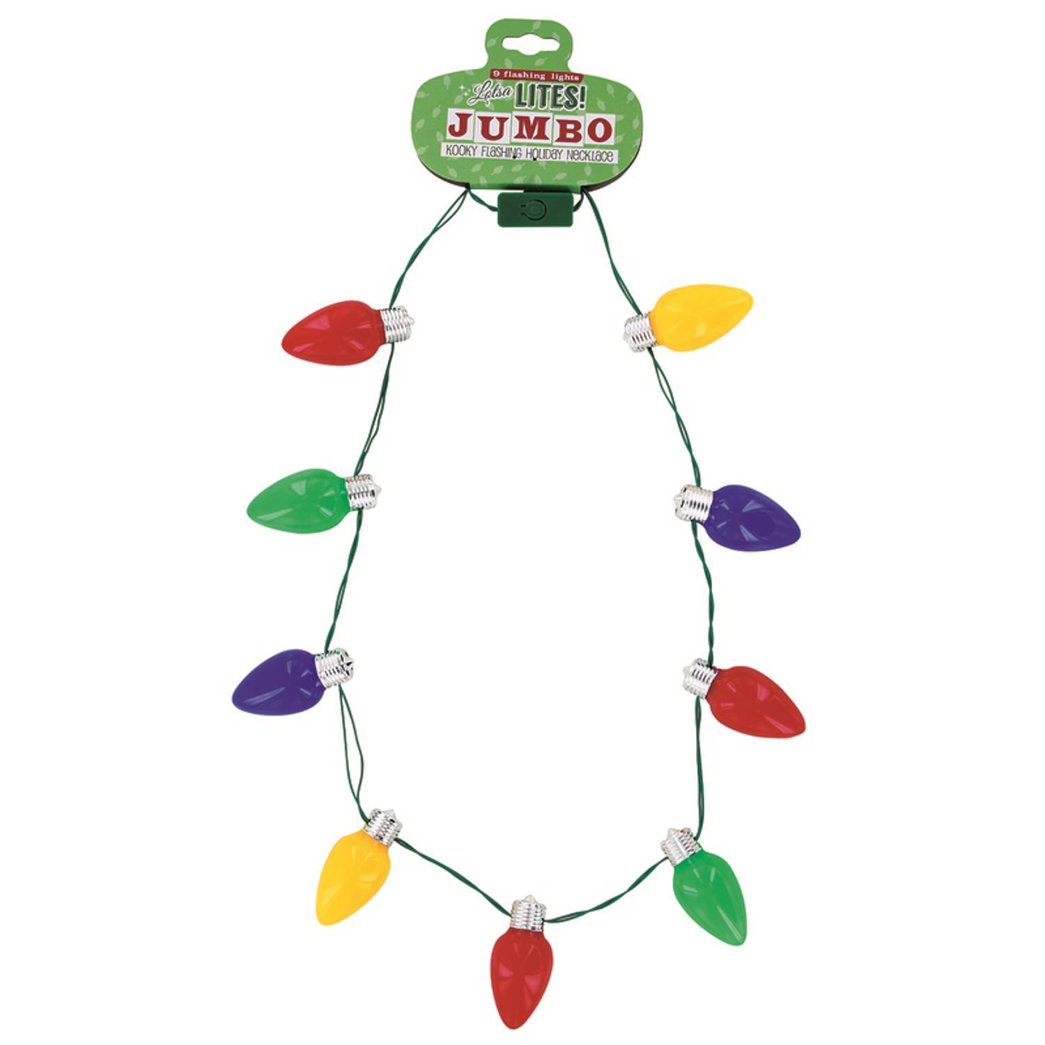 DM Merchandising Lotsa Lites CHRISTMAS Jumbo Light Up Necklace Plastic 1 pk