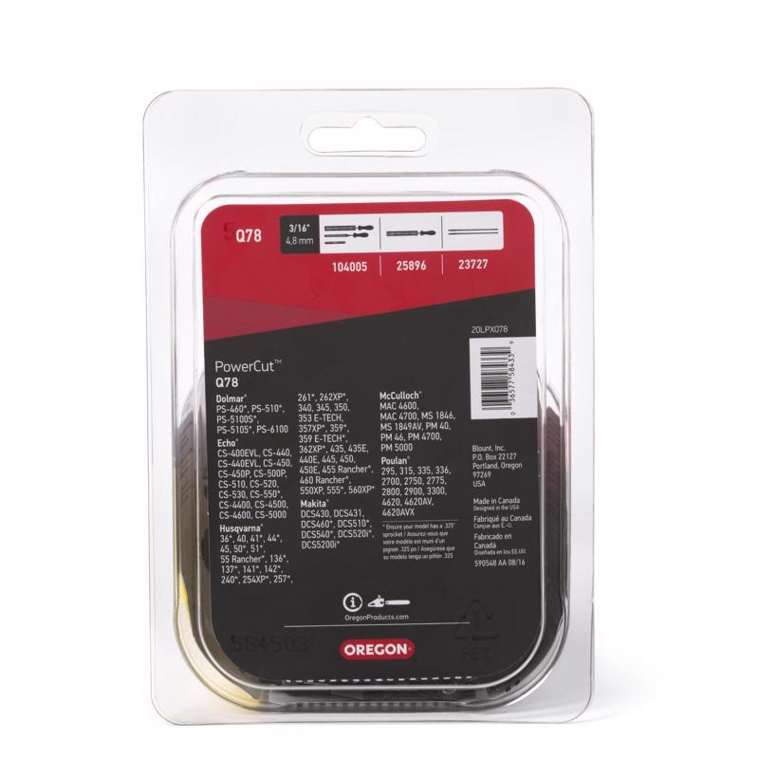 Oregon PowerCut Q78 20 in. Chainsaw Chain 78 links