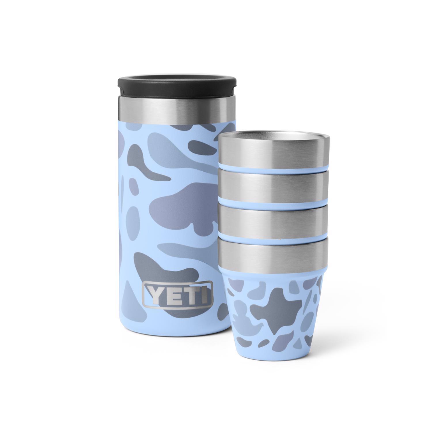 YETI 1.7 oz. Blue Camo Stainless Steel Packable Shot Glass Set